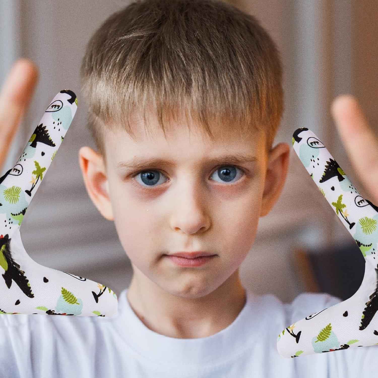 Kuskins 4 Pcs Thumb Sucking Guard Gloves for Kids Ages 5-13, Breathable Sensory Gloves to Stop Thumb Sucking & Nail Biting, Soft Cotton anti Suck Guard with Chewy Compression (Dinosaur 01) image number 6