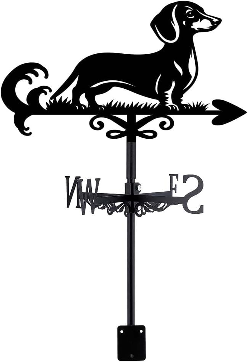 SUPERDANT Dog Weather Vane Dachshund Weathervanes for Roof Mount Animal Metal Weather Vane for the Garden Dog Wind Direction Indicators for Farmhouse Yard Outdoor Barn Sheds Patio Decoration image number 5