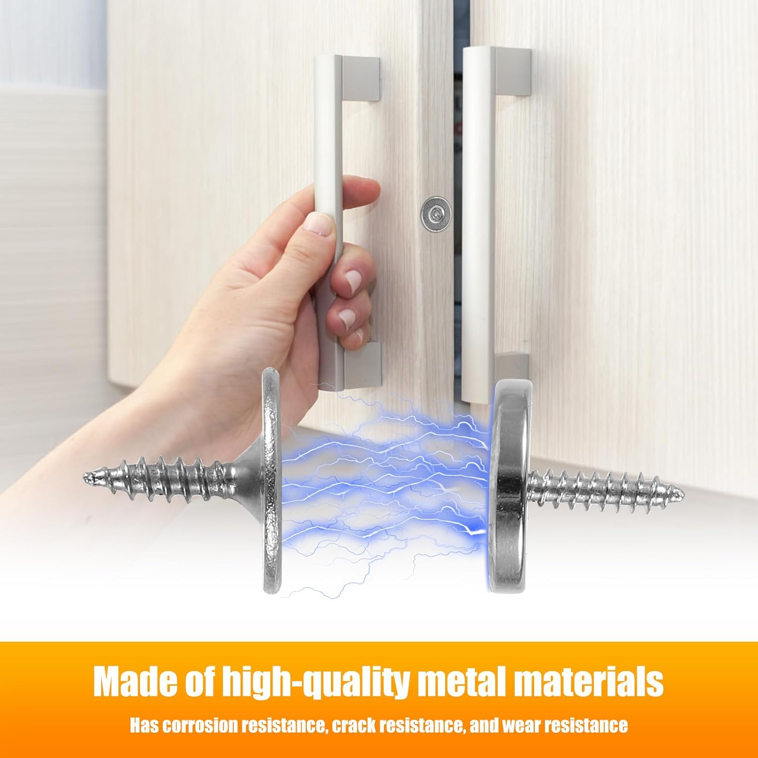 12Pcs Cabinet Magnetic Catch, Metal Cabinet Door Magnetic Closure with Strong Magnetic, Hidden Magnetic Door Latch, Furniture Door Magnet Closing Catch for Cabinet Closet, Cabinet Hardware Fittings image number 3
