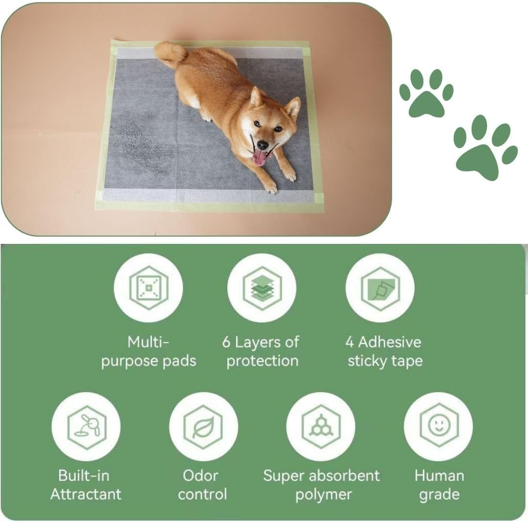 Charcoal Puppy Training Pads, Extra Large Puppy Pee Training Pads, Super Absorbent Leak-Proof Disposable Training Pads, Fandcy Pet Training Pads for Indoor or Outdoor Use (25 XL Pads: 71Cm X 86Cm) image number 2