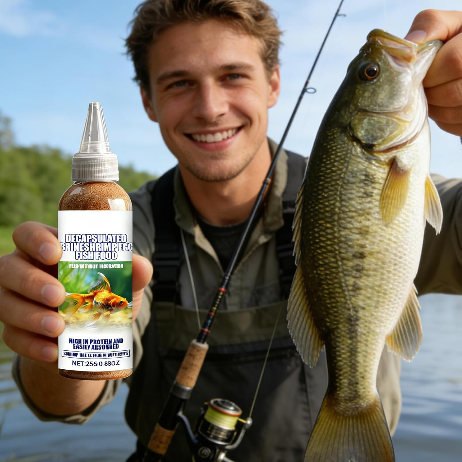 Fish Food | Decapsulated Brine Shrimp Eggs Angling Accessories - Fishing Bait Additive - for Breeders Hobbyists Anglers Aquariums Ponds Lakes Stream River Reservoir image number 6