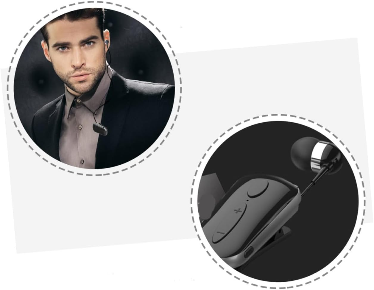 LIGIGWASH Wireless Sports Earbud Headphone with Retractable Cable Lightweight Comfortable Fit for Calls and Powerful Bass in Black image number 1