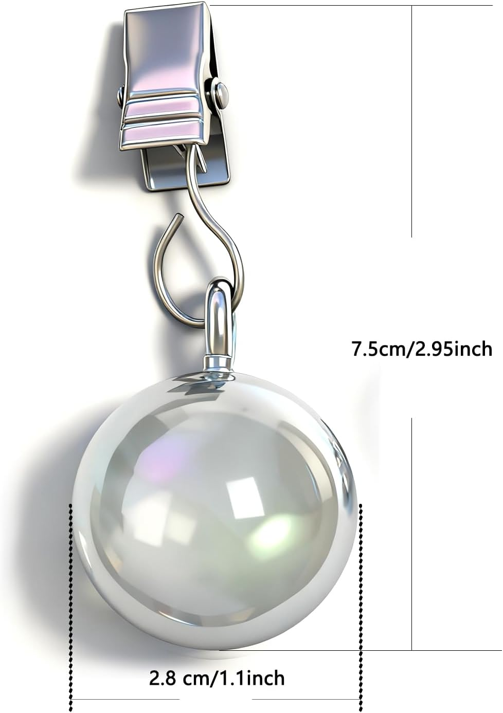 Freshfind 4 Pack Heavy Duty Tablecloth Weights Clips, 12Oz Stainless Steel Windproof Weights for Outdoor Picnic, Party, Camping, Ball Weights for Curtains, Flags, Table Covers - Silver image number 2