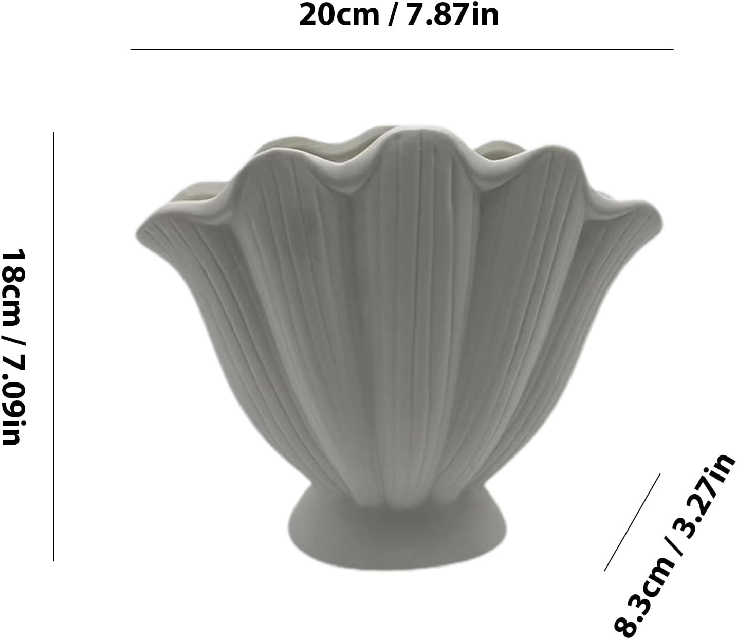 Shell Vase - Sea Shell Pots | Coastal Shell Vase for Home Decor, Uniques Ceramic Seashell Flower Vase for Living Room, Oceanss Seashell Vase for Bookshelf, Mantel