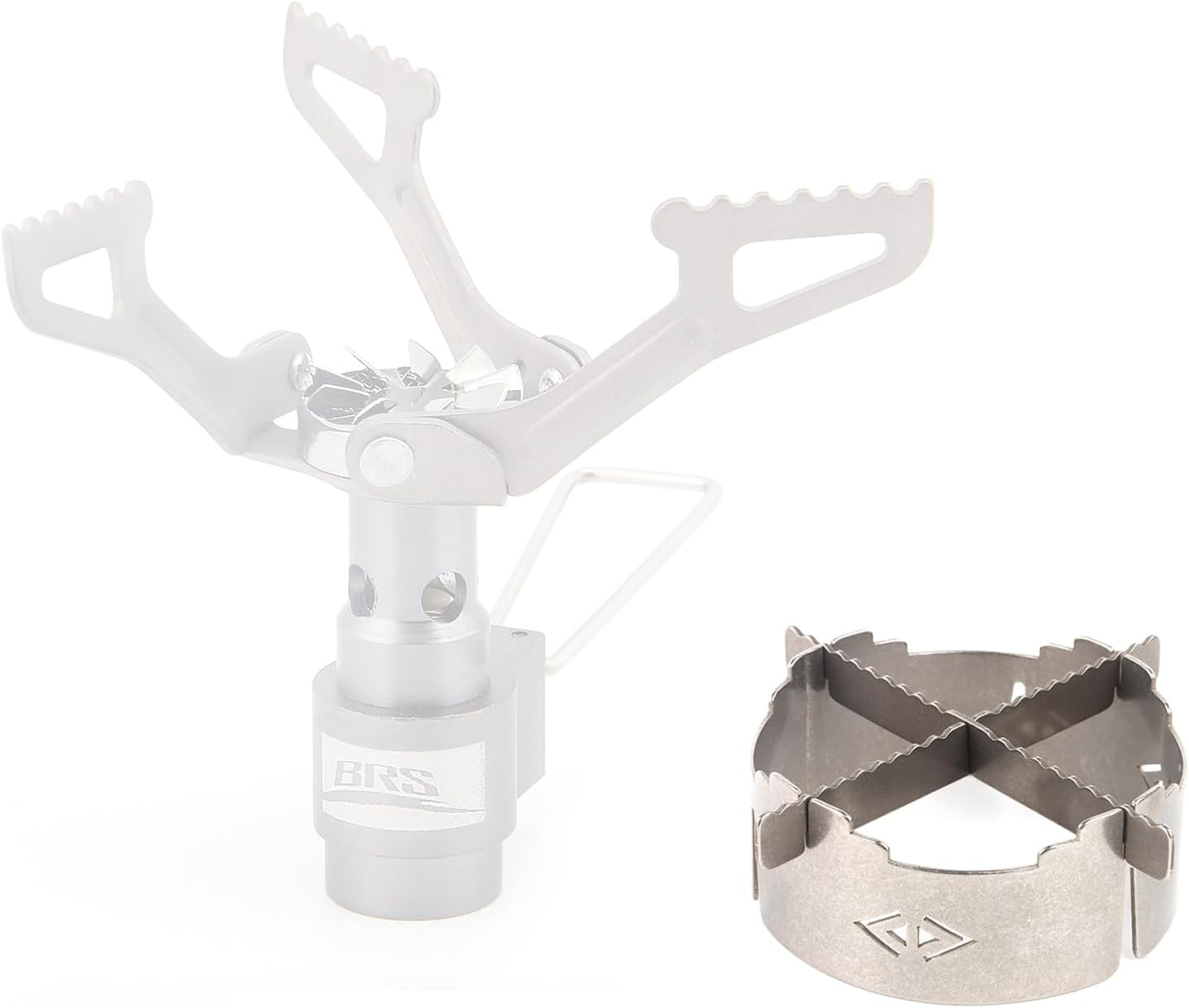 BRS 3000T Stove Windscreen Titanium Camp Stove Windshield with Storage Box for Outdoor Camping Ultralight (Grey-With Stand)