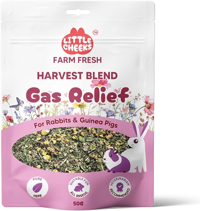 Little Cheeks Farm Fresh Haervest Blend Gas Relief Blend 50G for Rabbits& Guinea Pigs
