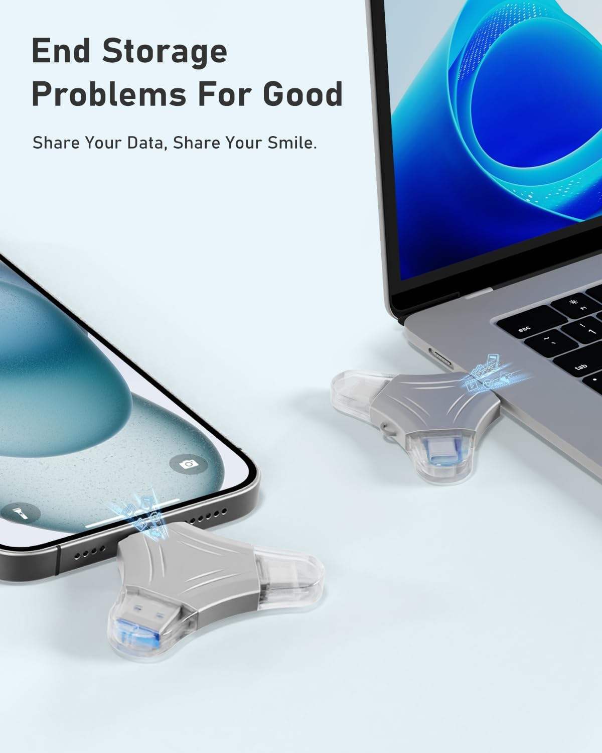 USB 3.0 Flash Drive for Phone 512Gb:3In1 External Memory Photo Keeper Storage Stick for Picture/Video/Data Saver/Backup High Speed Thumb/Jump/Hard Drive for Ipad/Android/Pc -Silver