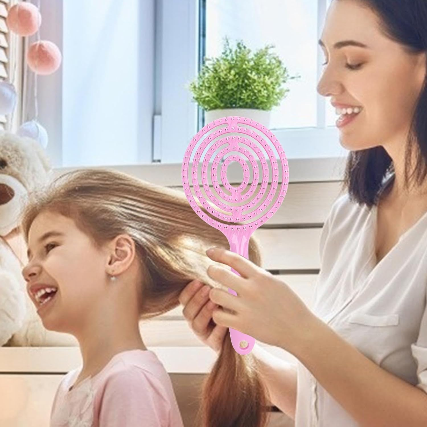 Cileznw Hair Detangling Brush - round Paddle Vented Detangling Brush | Faster Blow Styling Hair Brush, Wet and Dry Air Massage Comb for Thick and Curly Hair image number 2