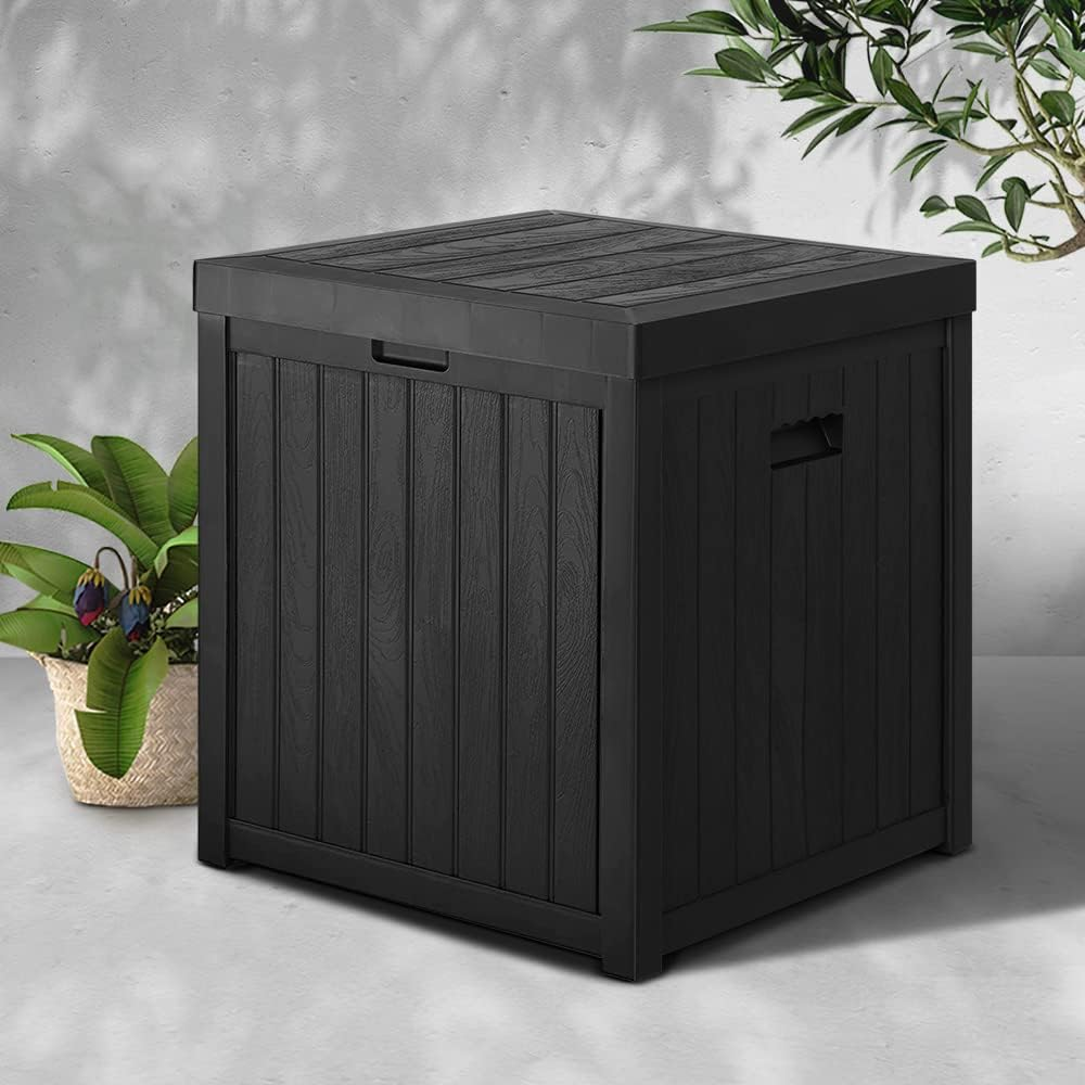 Gardeon Outdoor Storage Box 195L Bench Seat Deck Box for Patio Furniture, Pool Accessories, Cushions, Garden Tools, and Outdoor Toys, Weather Resistant with Lockable Lid and Side Handles (Black) image number 1