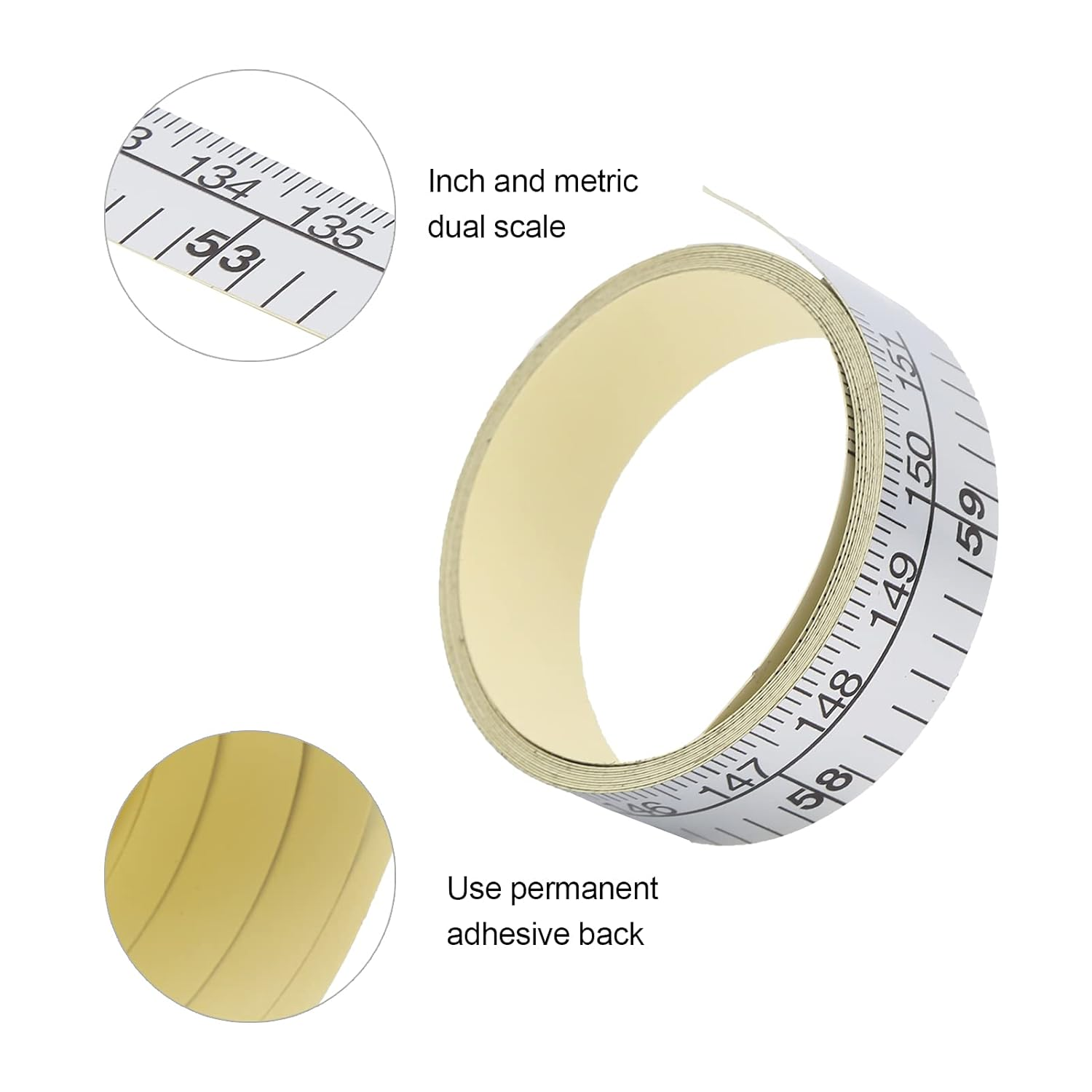 Adhesive Measuring Tape for Sewing Table Double Scale Measure Ruler Clothes Car Countertop Sticker Ruler Measuring Height Ruler image number 3