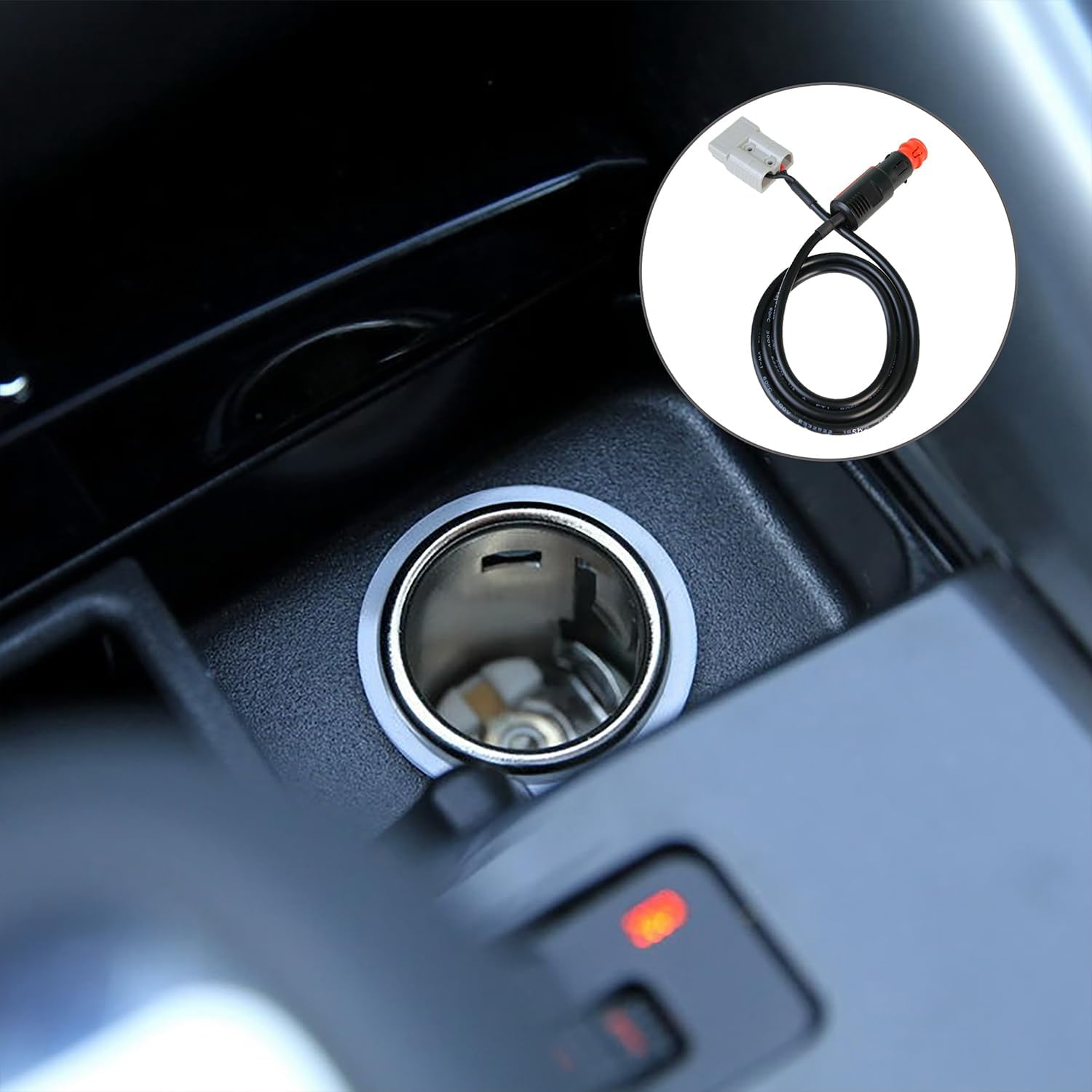 Wzenclave 1 Pcs Cigarette Lighter Adapter 2M Anderson Plug Extension Cable 12V Anderson Plug Connector Lead Style Connector to EU Male Plug 16AWG Cable for Caravan Accessories image number 4