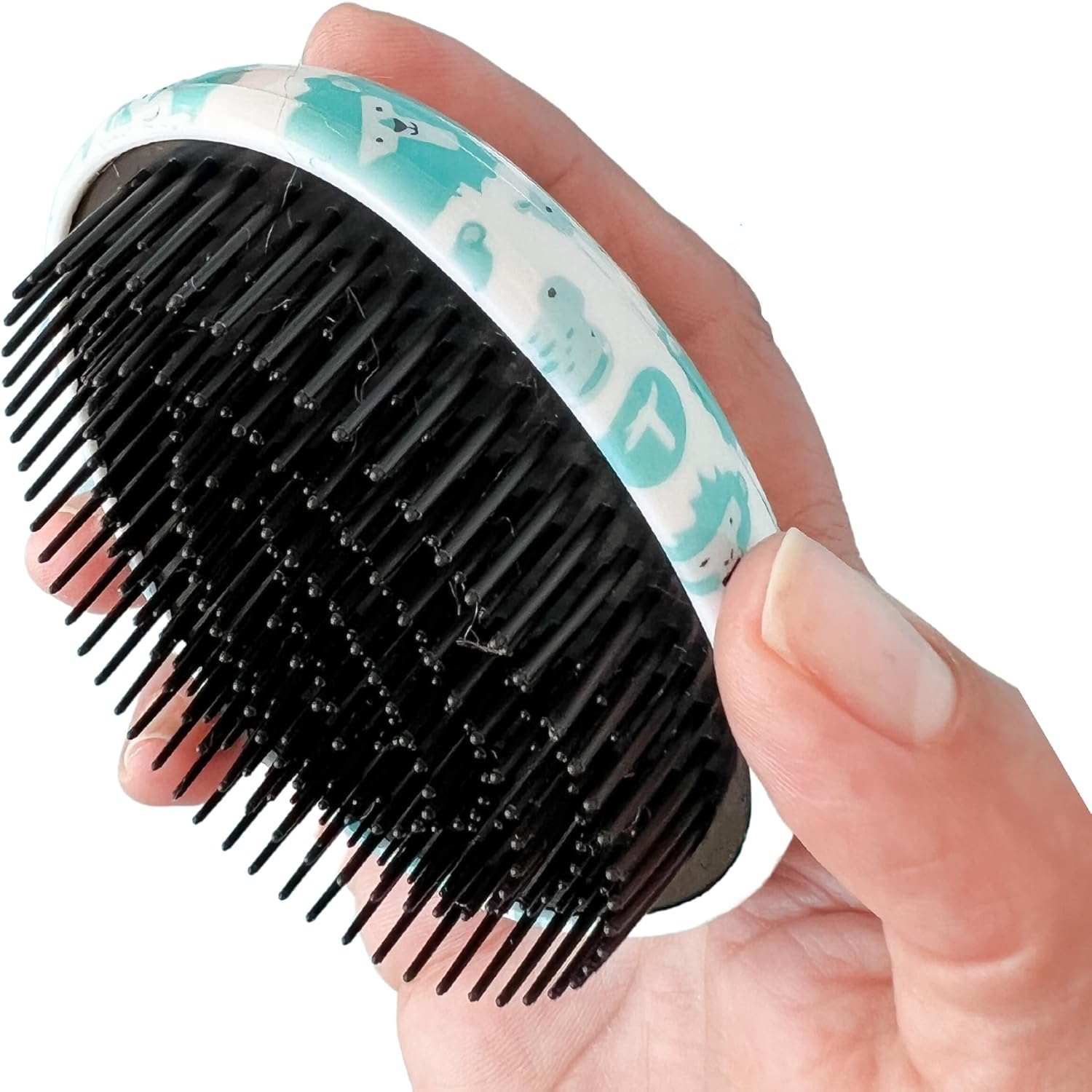 T Is for Tame &ndash; Detangling Brush for Toddlers & Kids, Mini Detangler Brush Tames Knots W/Out Tears or Tantrums, Perfect Size & Shape for Kids Hands, Developed by Mom of Twins (1 Single Brush) image number 2