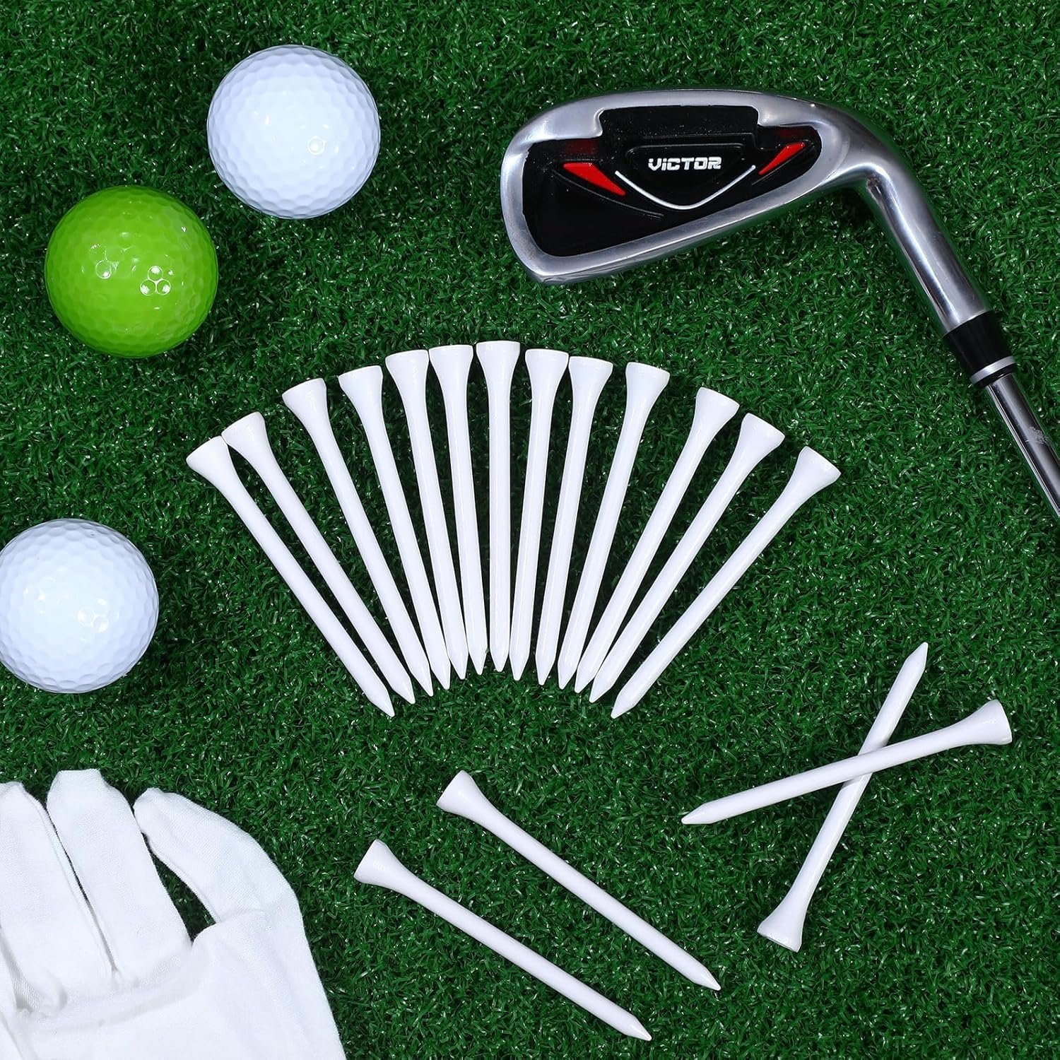 Wzenclave 100Pcs Wooden Golf Tees White Bulk Wooden Golf Table Durable Professional Natural Golf Accessories Suitable Reduces Friction and Provides More Stable Side Rotation for Men and Woman image number 3