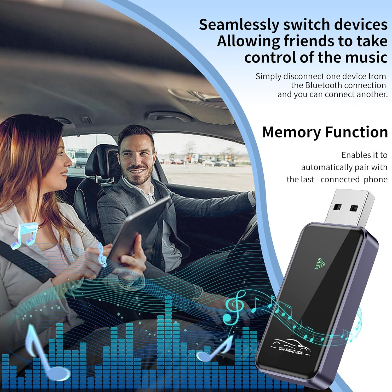 Kinsdan Wireless Carplay Adapter for Iphone Only, Convert Wired to Wireless Carplay, Plug & Play, No Latency, Fit for 2015+ Vehicles & Ios 10+ image number 3