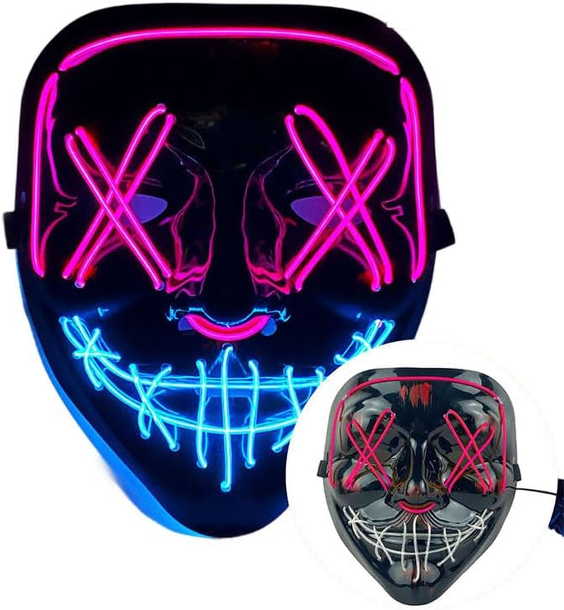 Costume Bay LED V Mask with Multiple Light Effects, Ideal for Parties, Festivals, Halloween, and Themed Events. Vibrant Colors and Glowing Effects That Make You Stand Out. image number 4