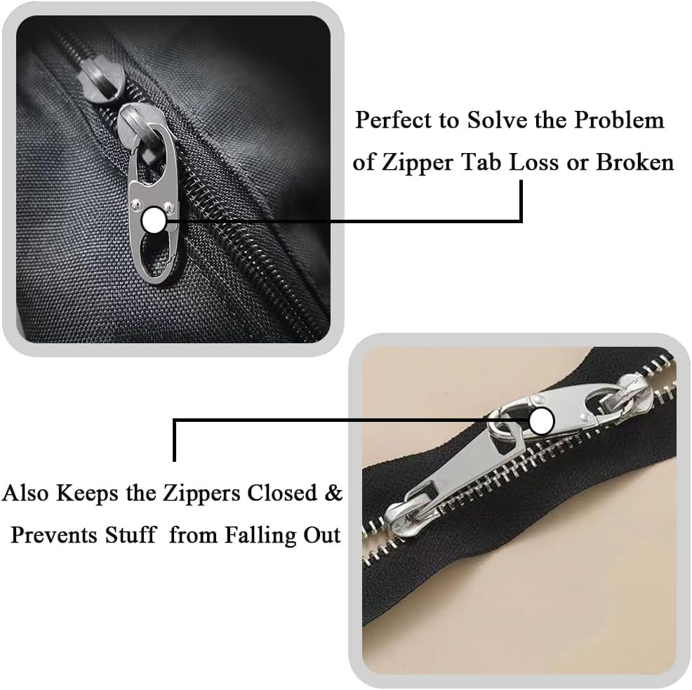 Fokmuaex 8PCS anti Theft Zipper Clips, Double Zipper Replacement Accessories for Luggage, Backpacks, Travel Gear - Enhanced Security & Durability