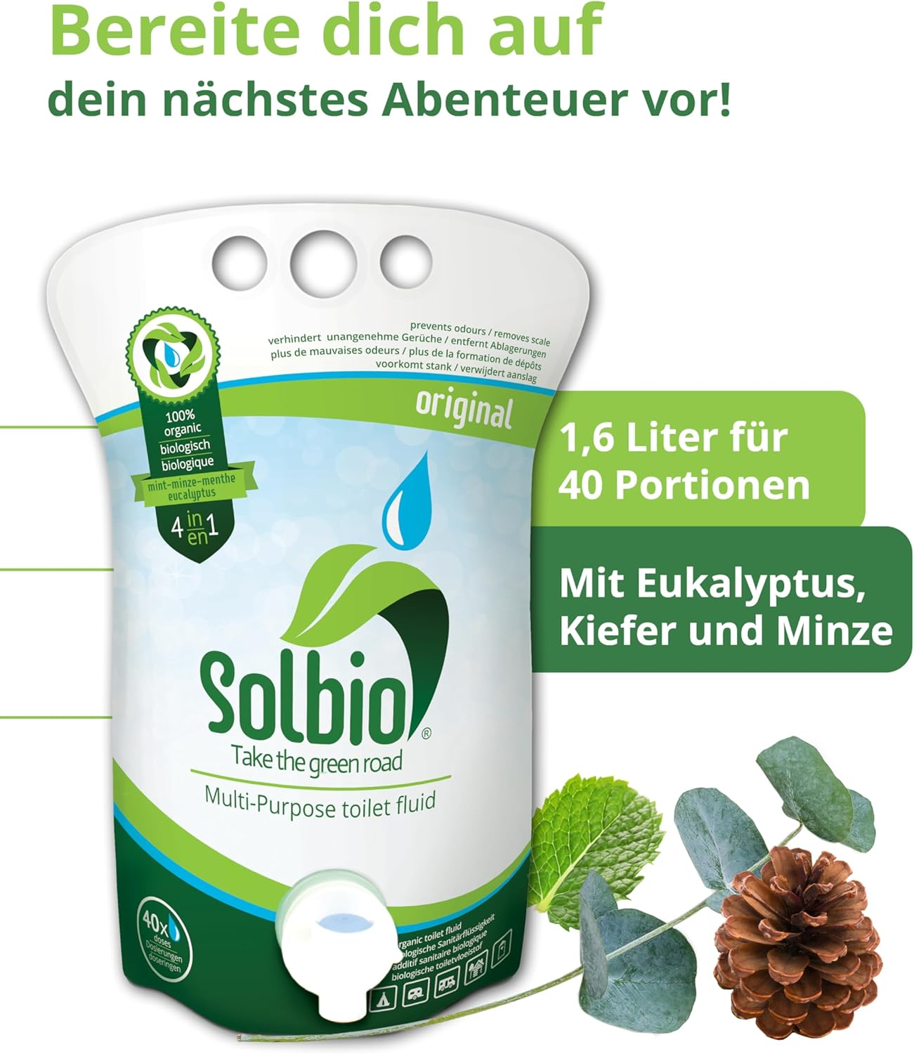 Solbio Original XL &ndash; 1.6 L Sanitary Fluid &ndash; Ecological Sanitary Additive for Camping Toilet &ndash; 40 Doses image number 5