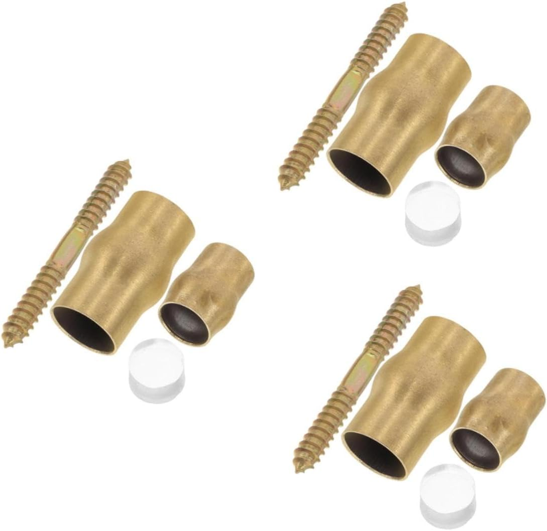 3 Sets Copper Slip Cane Connector Set for Seniors DIY Replacement Walking Stick Joint Accessories with Brass Parts Secure Grip Ferrule for Safe Mobility image number 4