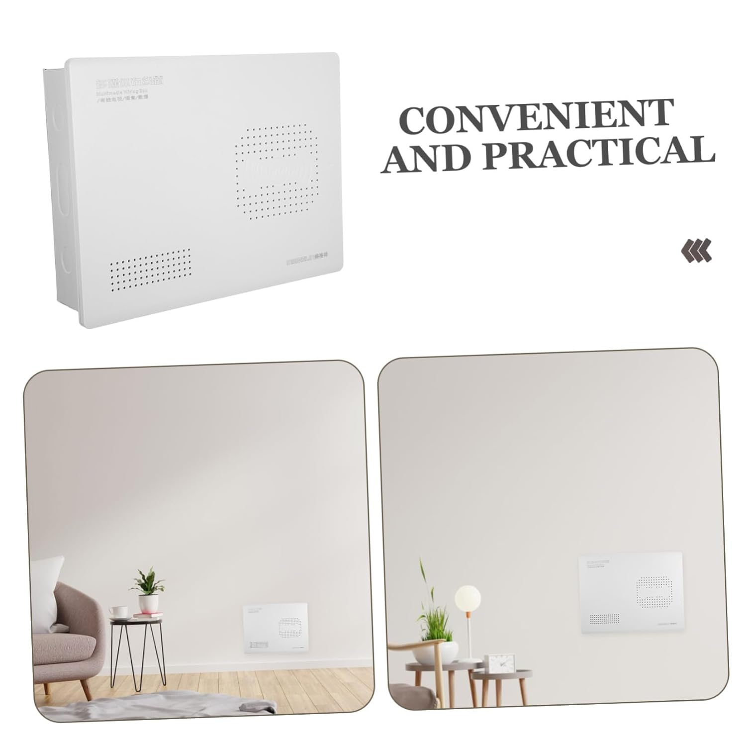 Ipetboom White in Wall Multimedia Connector Storage Box Recessed Wiring Distribution Enclosure for Tv Entertainment Centers and Office Cable Management image number 4