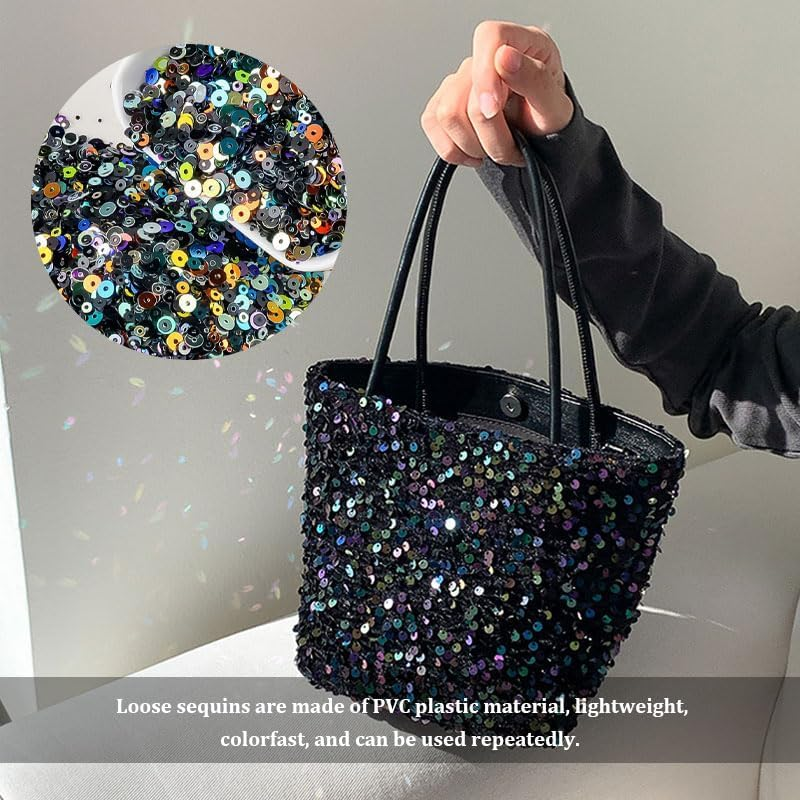 20K PCS 50G round Glitter Sequins, Sequin Art for Crafts Kids, Sequins for Sewing, Pink - Blue image number 2