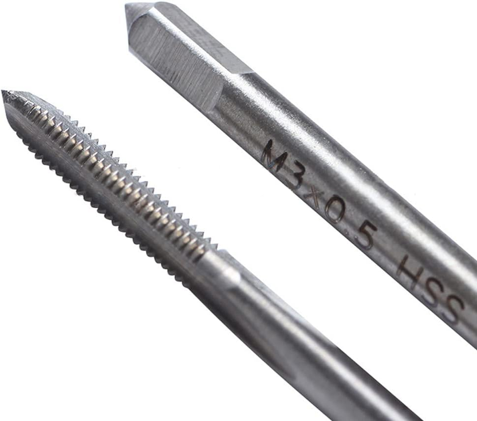 Saipe 10Pcs Micro Taps Bit Small Hand Screw Thread Taps M1-M3.5 HSS Mini Metric Plug Tap Screw Tap Drill Tap Drill Set Tapping Tool with Adjustable Tap Wrench 1/16-1/4''