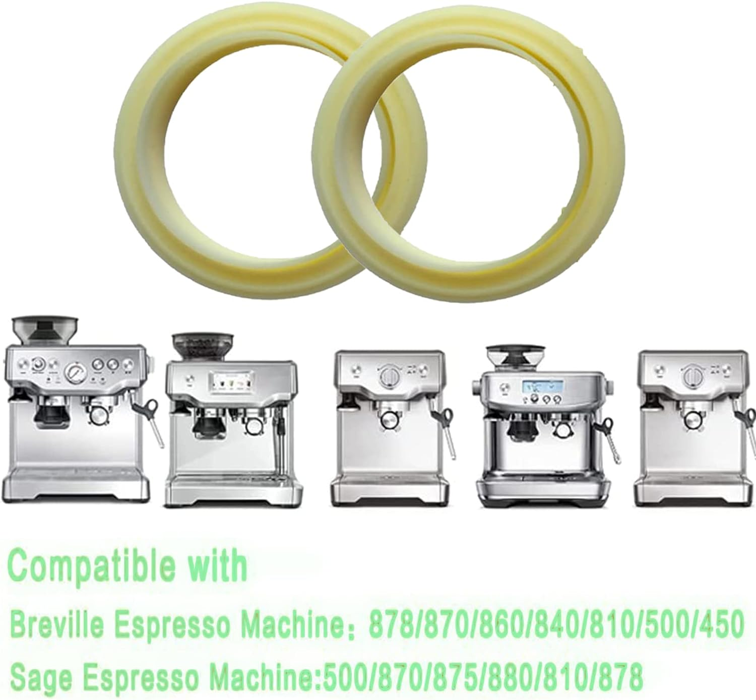 2-Piece Coffee Machine Brewing Head Sealing Gasket, 54Mm Silicone Steam Ring Replacement Parts, Compatible with Breville - BES810 BES840 BES860 BES870 BES860/02.6 SP0001474 image number 2