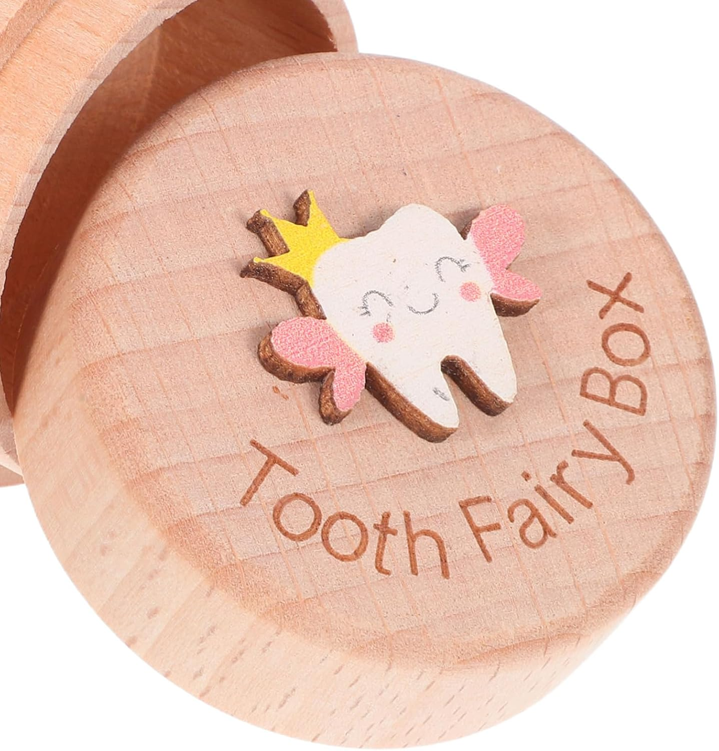 CHILDWEET Wooden Tooth Keepsake Box Cute Tooth Storage Holder for Boys Shower for Newborns Unique Growth Milestone Keepsake image number 6