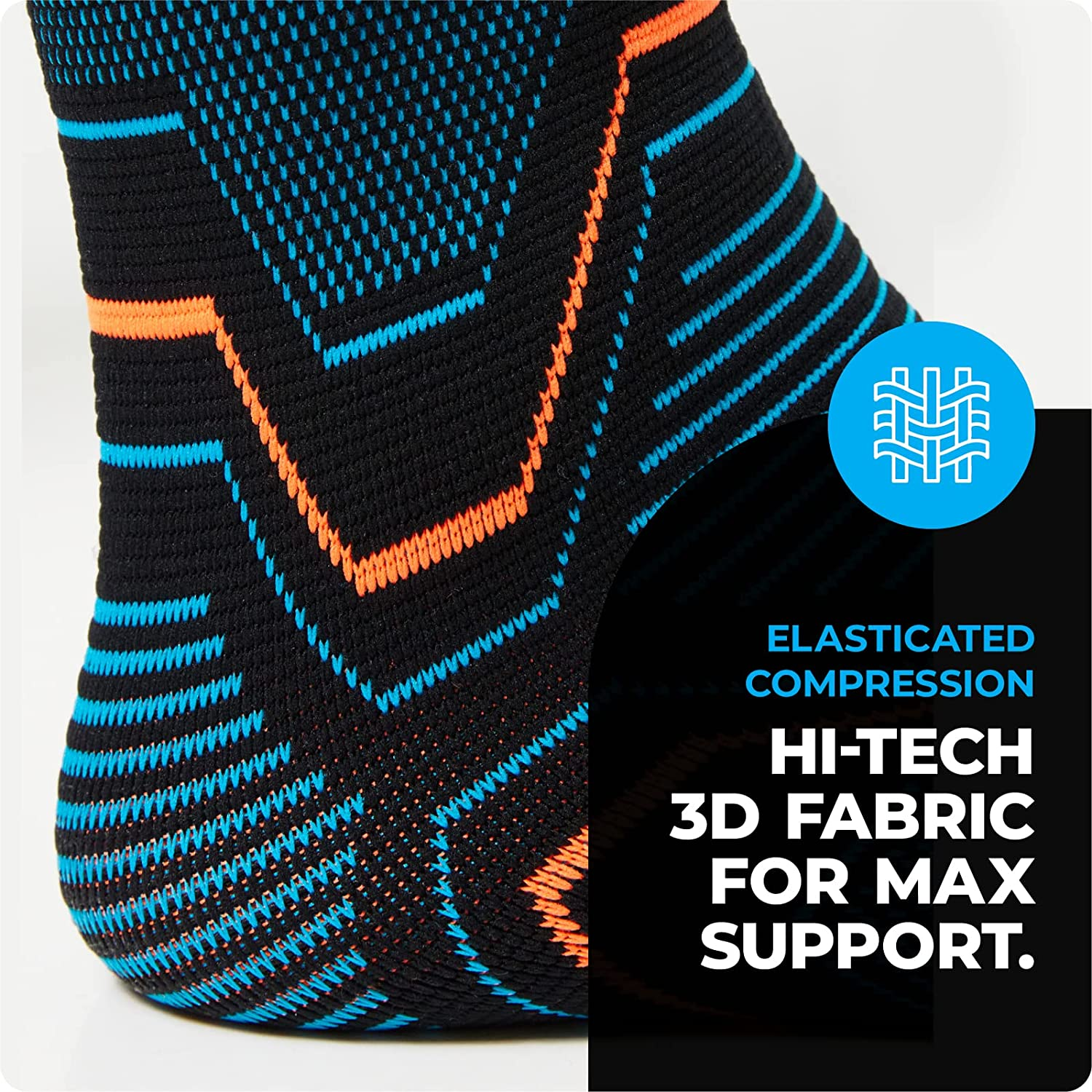 VITTO Ankle Brace for Sprained Ankle - Ankle Support for Arthritis, Joint Pain, Strains, Injury, Recovery, Rehab, Sports - Multi Zone Compression Sleeve (Sleeve, L)