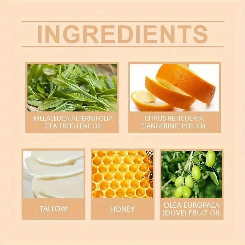 Beef Tallow Moisturiser, Tallow and Honey Balm Cream 60G: Whipped Grass-Fed Tallow & Raw Honey Blend - Nourishing Face Moisturizer for Mature Skin (WUYI HONEY BALM, 60G)