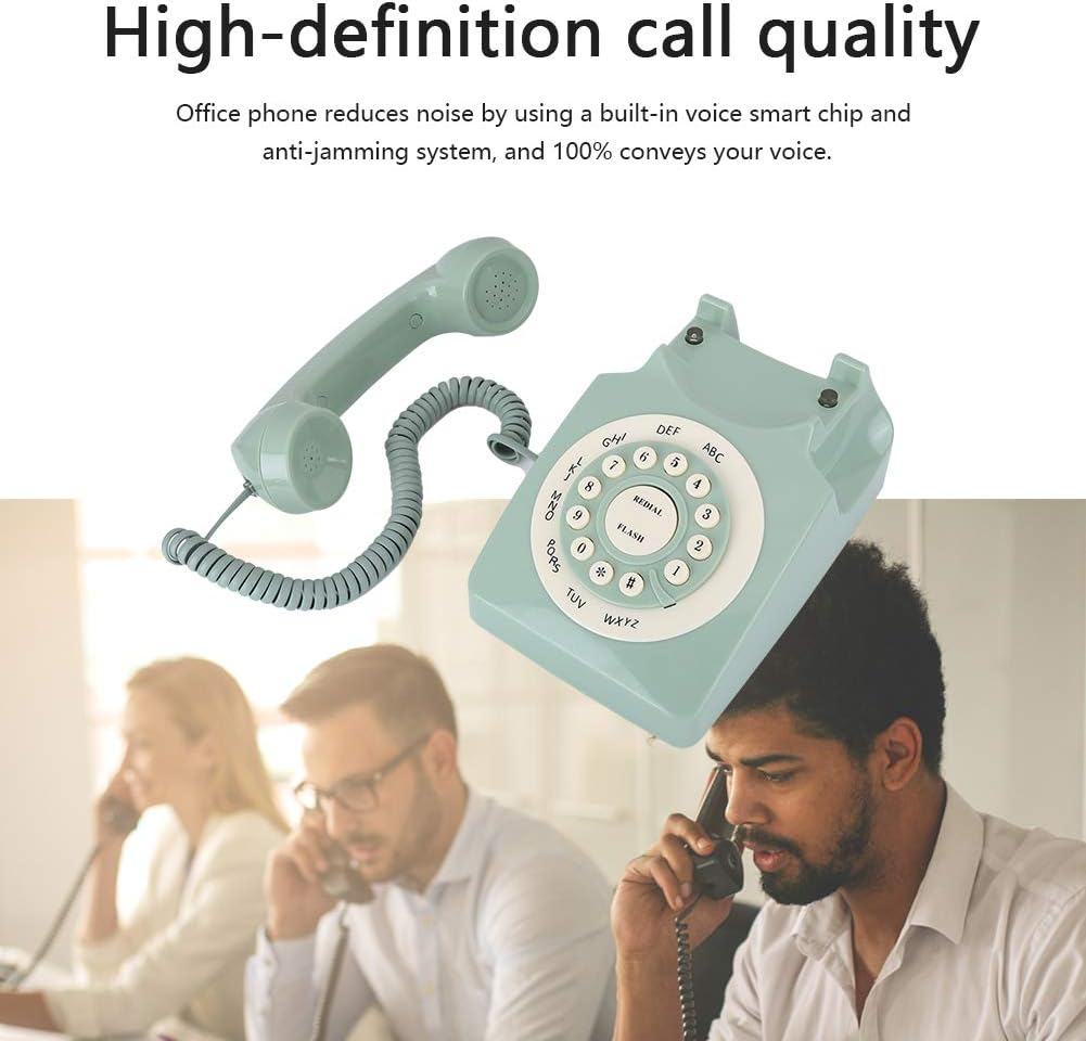 European Telephone, Light Green Pastoral Style 80S Classic Retro Antique Vintage Landline Phone for Home/Hotel/Office image number 1