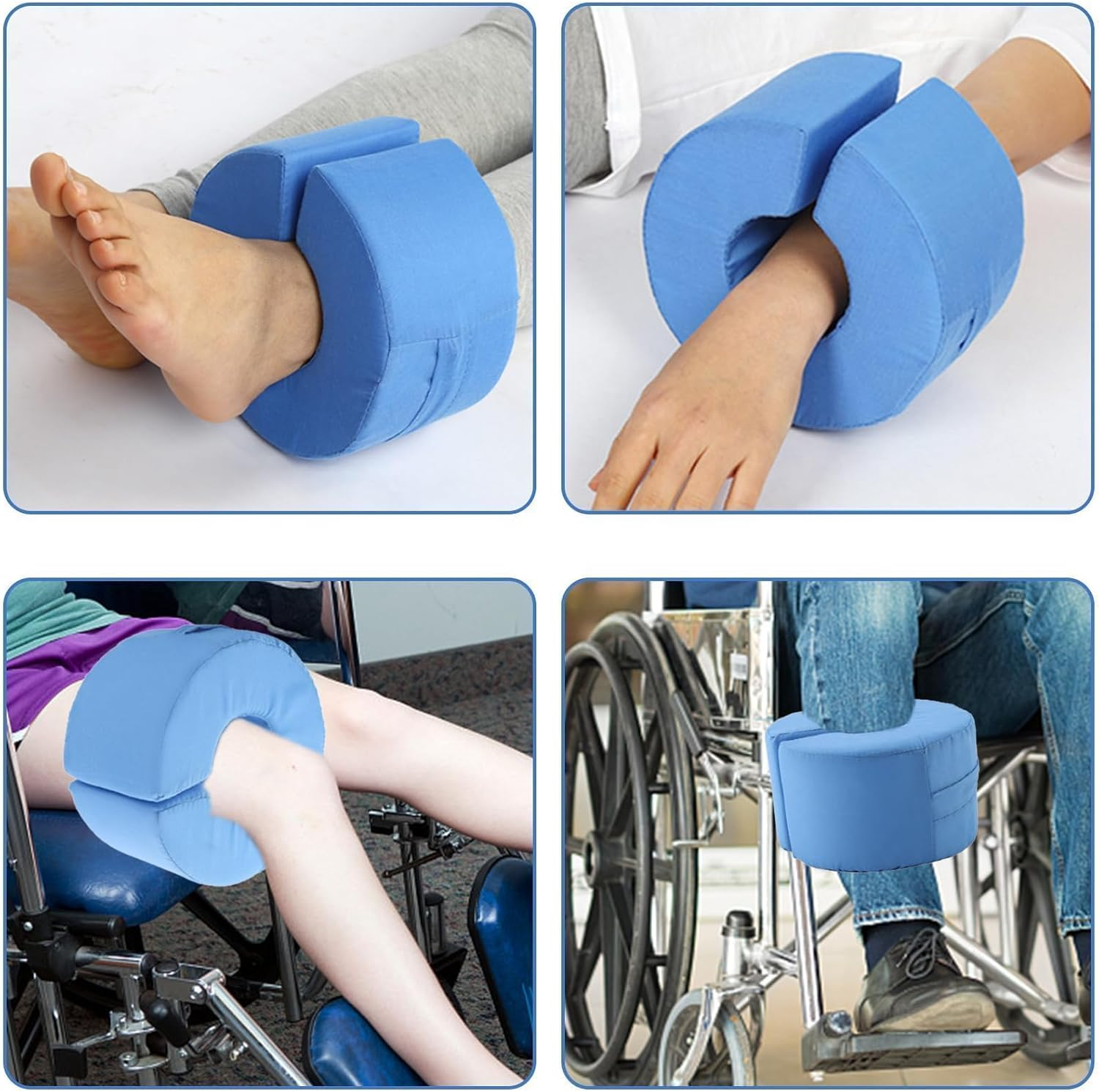 2 PCS Foot Elevation Pillows, Blue Hand Ankle Foam Cushion Leg Hand Lifting Pillow Stabilizer with Ankle Heel Elevator Wedges Foot Support Pillow image number 6