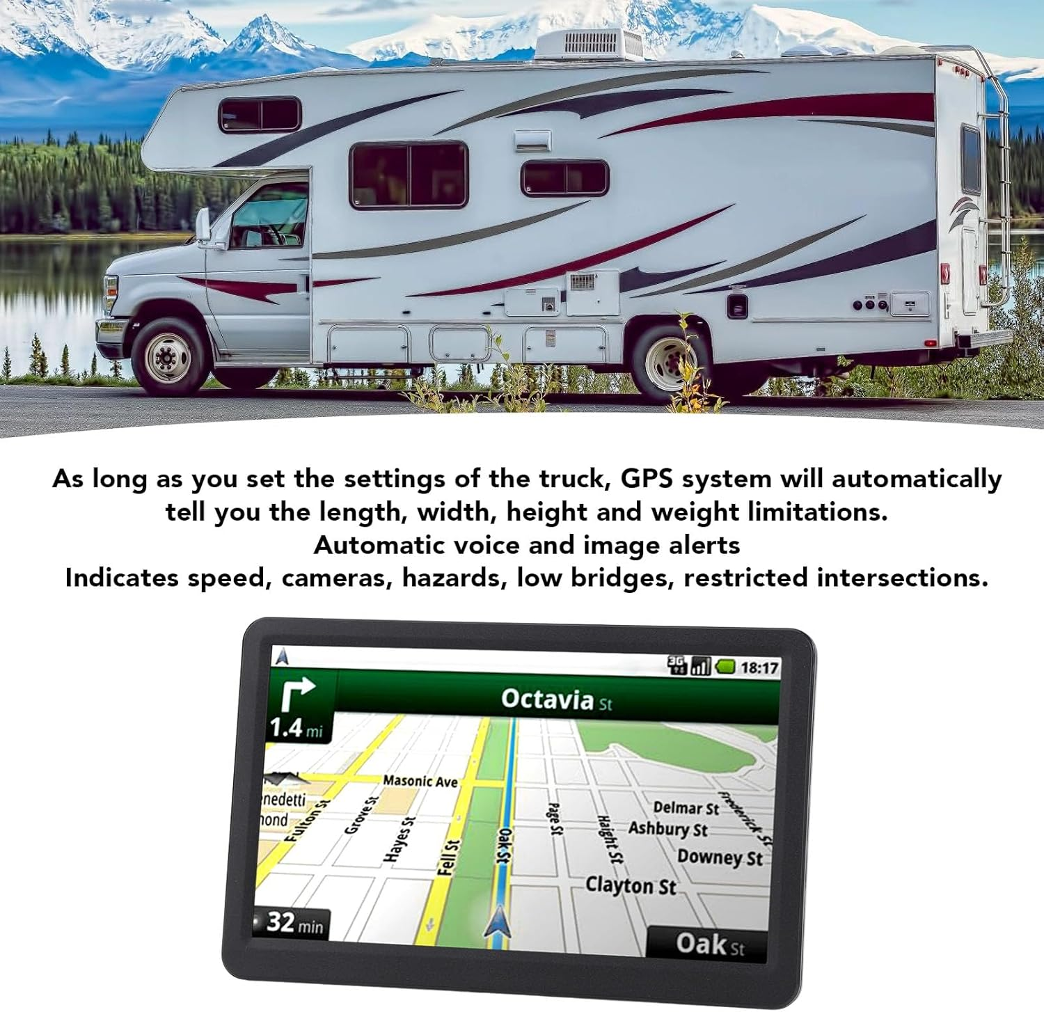 Car Navigation System, 9Inch Touch Screen Car Multimedia Player with 2025 Maps, Voice Prompts, Custom Routes, Speed Red Light Warning, Universal image number 6