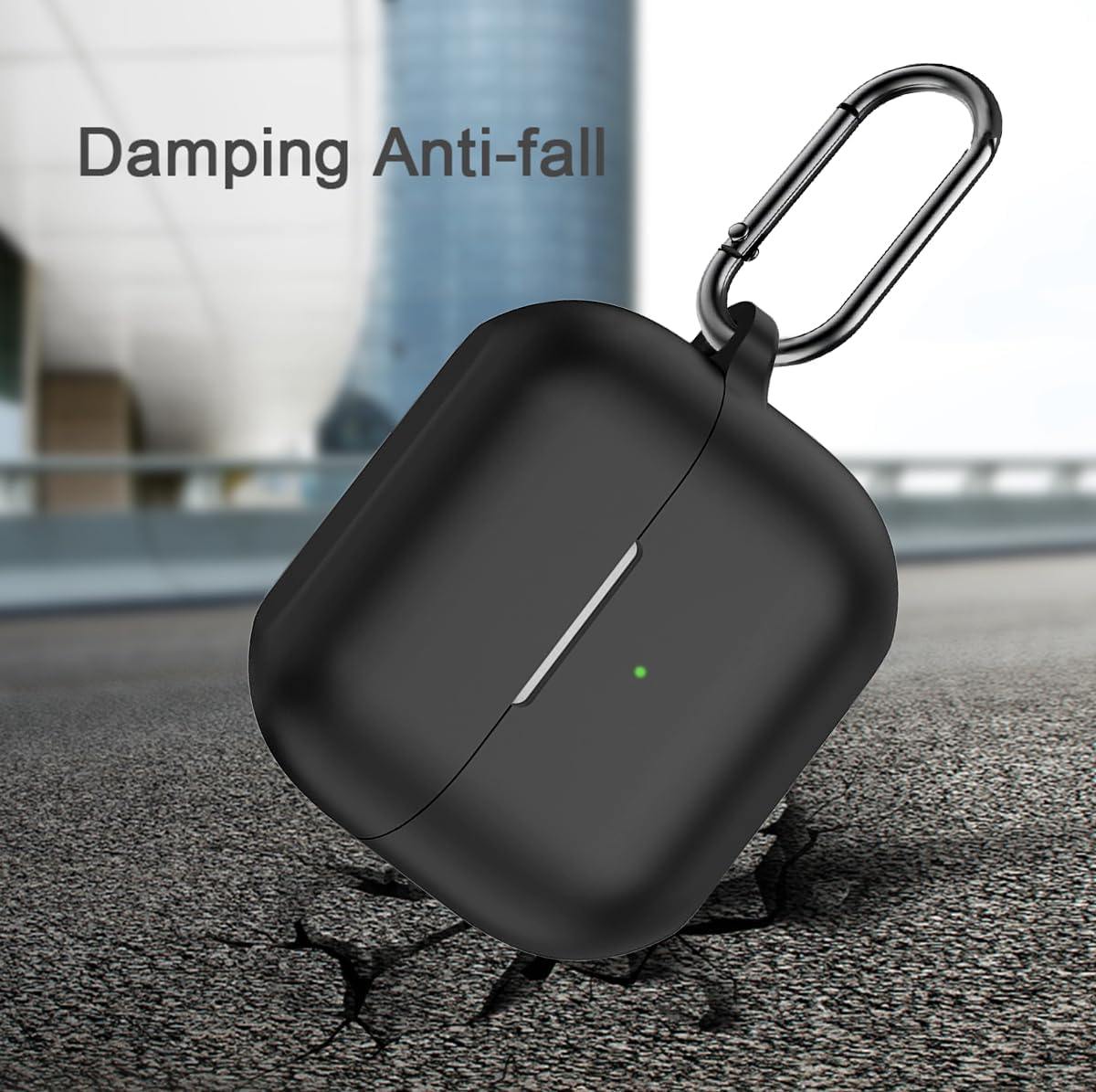 USTIYA Case for Samsung Galaxy Buds 3 Fe/Buds 3/3 Pro Protection Cover Full-Body Soft Silicone with Keychain Headphone Accessories (Black) - Black image number 6