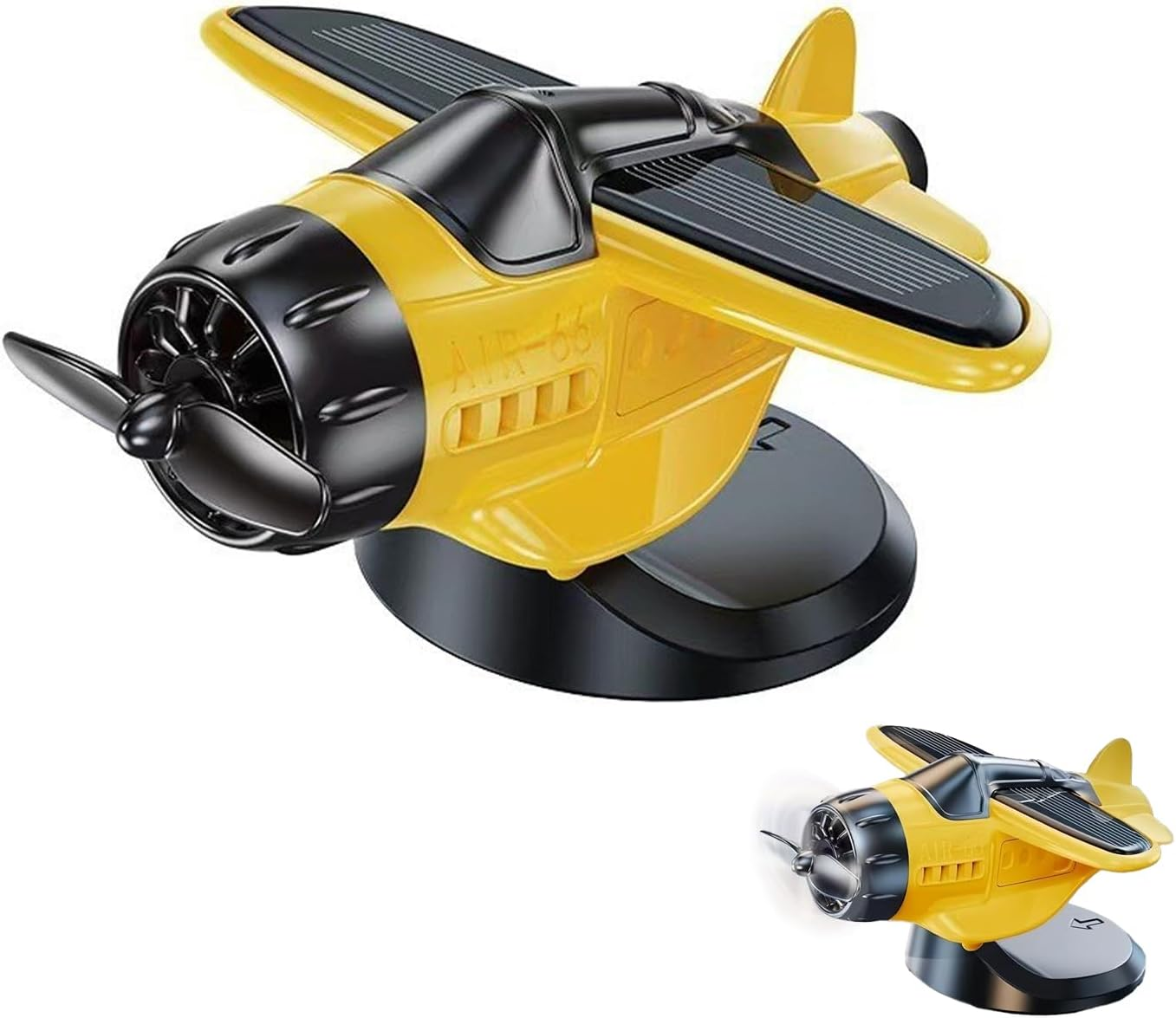 Solar- Powered Car Ornament,Light-Sensitive, Turbine Rotating Dashboard Decoration for Cars, Trucks, and Suvs ,No Battery Required, Durable ABS Material, Fun and Unique for Drivers (White)