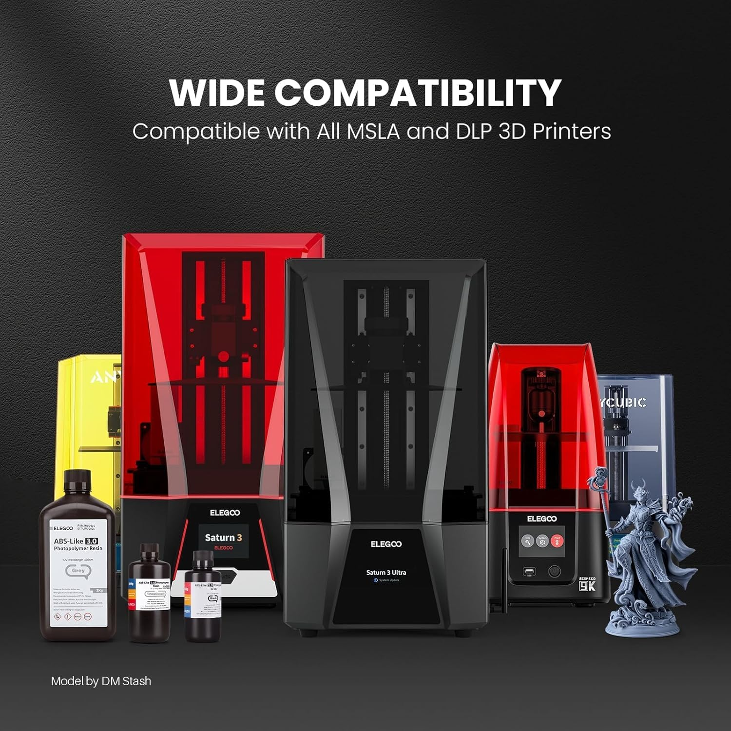 ELEGOO Abs-Like 3D Printer Resin 3.0, 405Nm Uv-Curing Photopolymer Resin for LCD/DLP 3D Printing, with Enhanced Strength and Toughness, High Precision, Low Viscosity, Grey 2000G image number 4