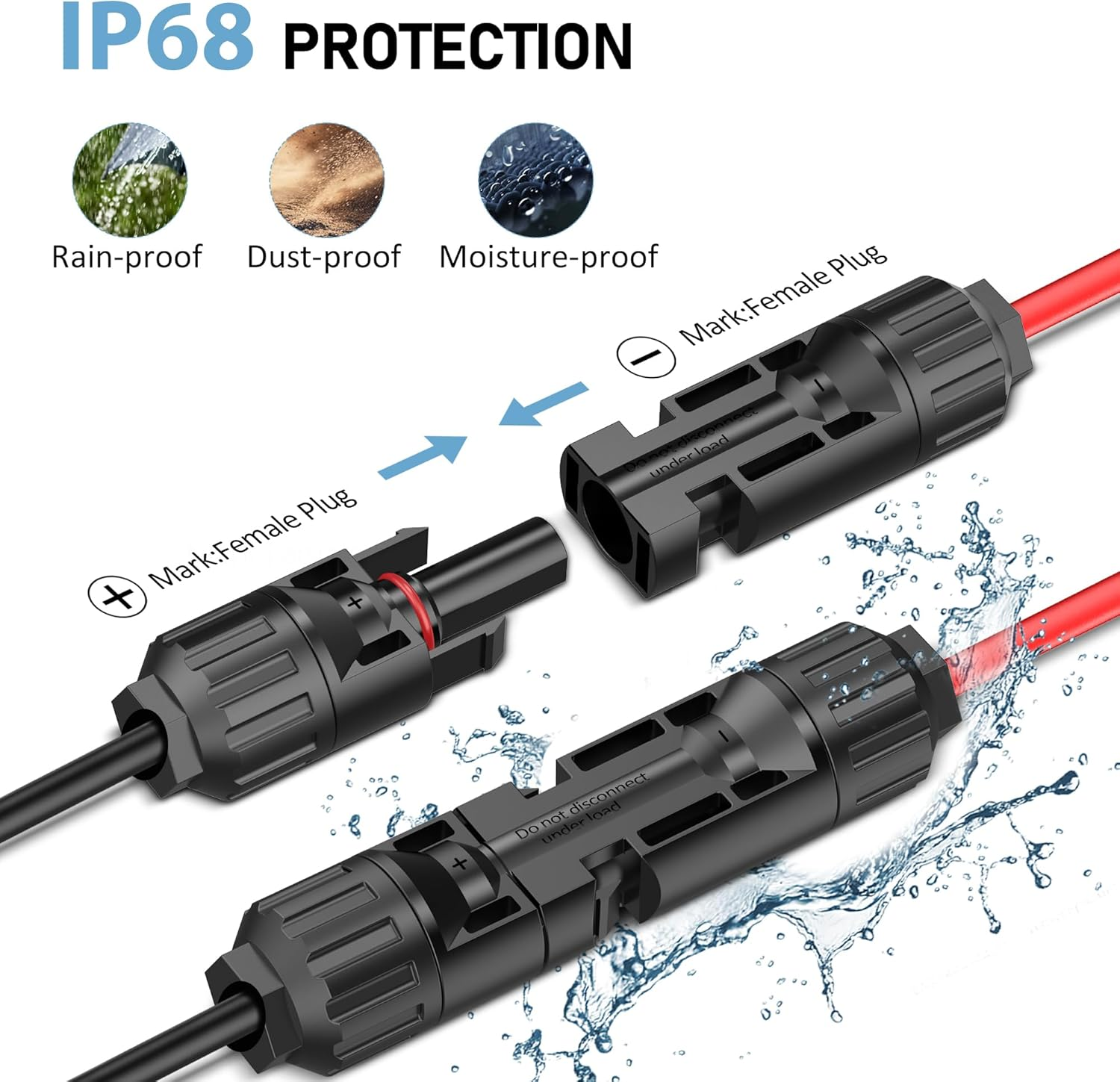 Pixelman Solar Panel Plug to XT60 Charge Cable, 10AWG Connector with Upgraded Adapter, Extension Cable (3.2 Ft), 10A-SOLAR-XT60-3.2 FT image number 2