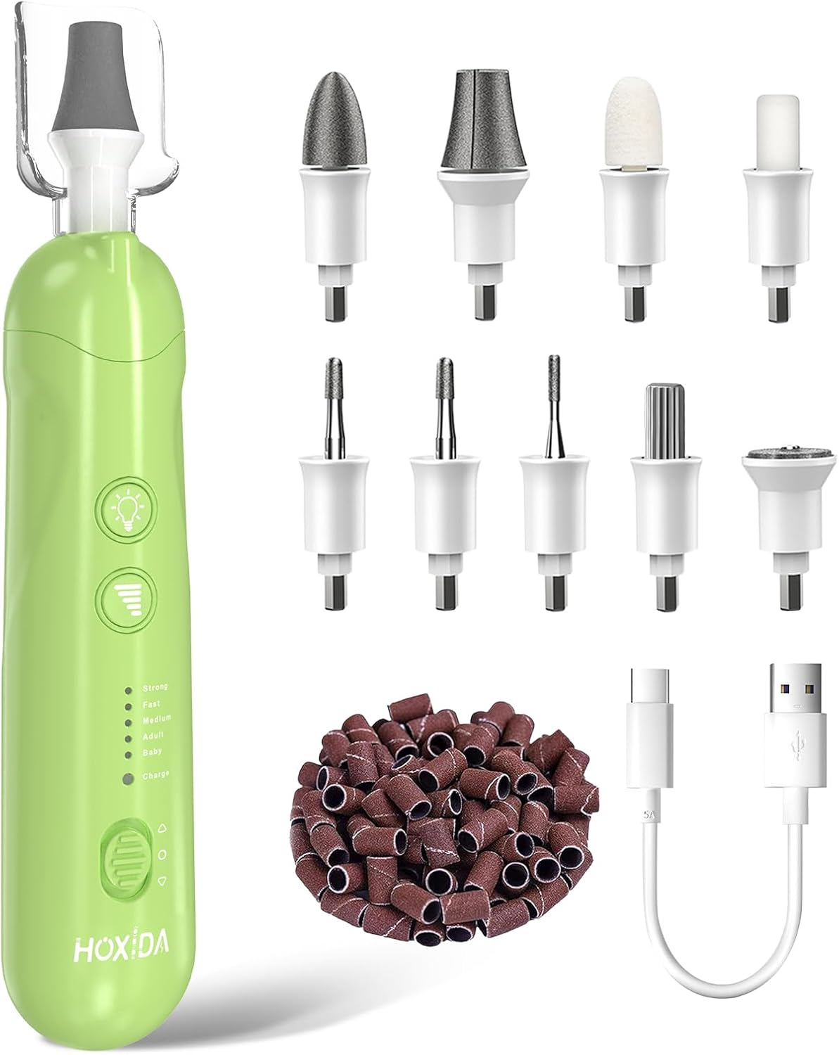 Professional Manicure Pedicure Kit, Cordless Electric Nail File Set, Rechargeable Pedicure Tools for Feet, 5 Speeds Hand Foot Care Nail Drill for Thick Nail Toenail Cuticle Women Men Baby Pets