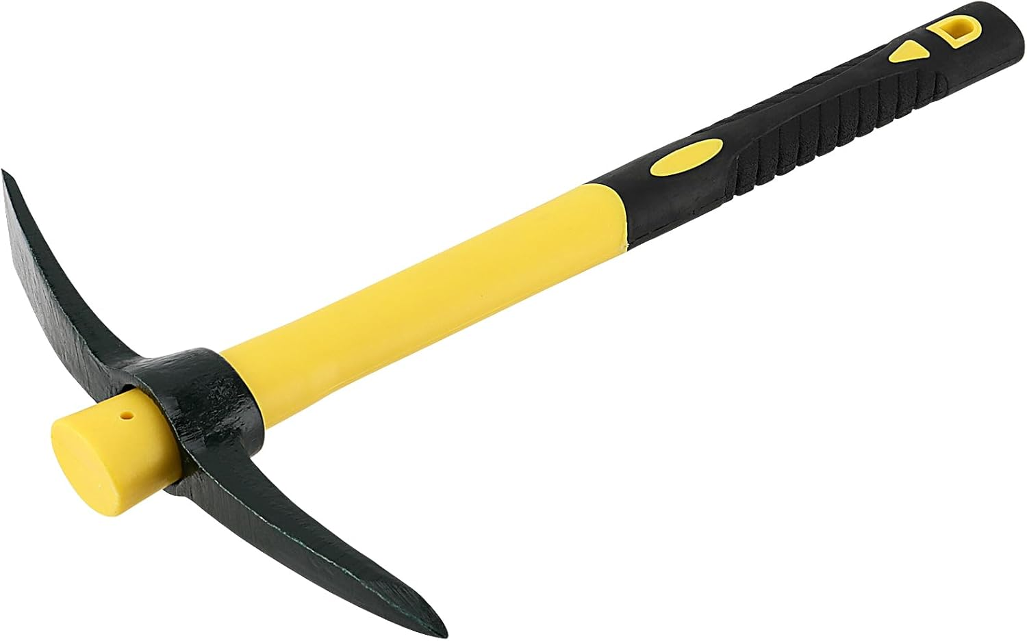 ZEONHEI Large Garden Pickaxe with Steel Forged Head and Plastic-Coated Fibreglass Handle (38 Cm), Pickaxe Robust Flat Hoe Combination Hoe, Ideal for Gardening, Camping image number 4