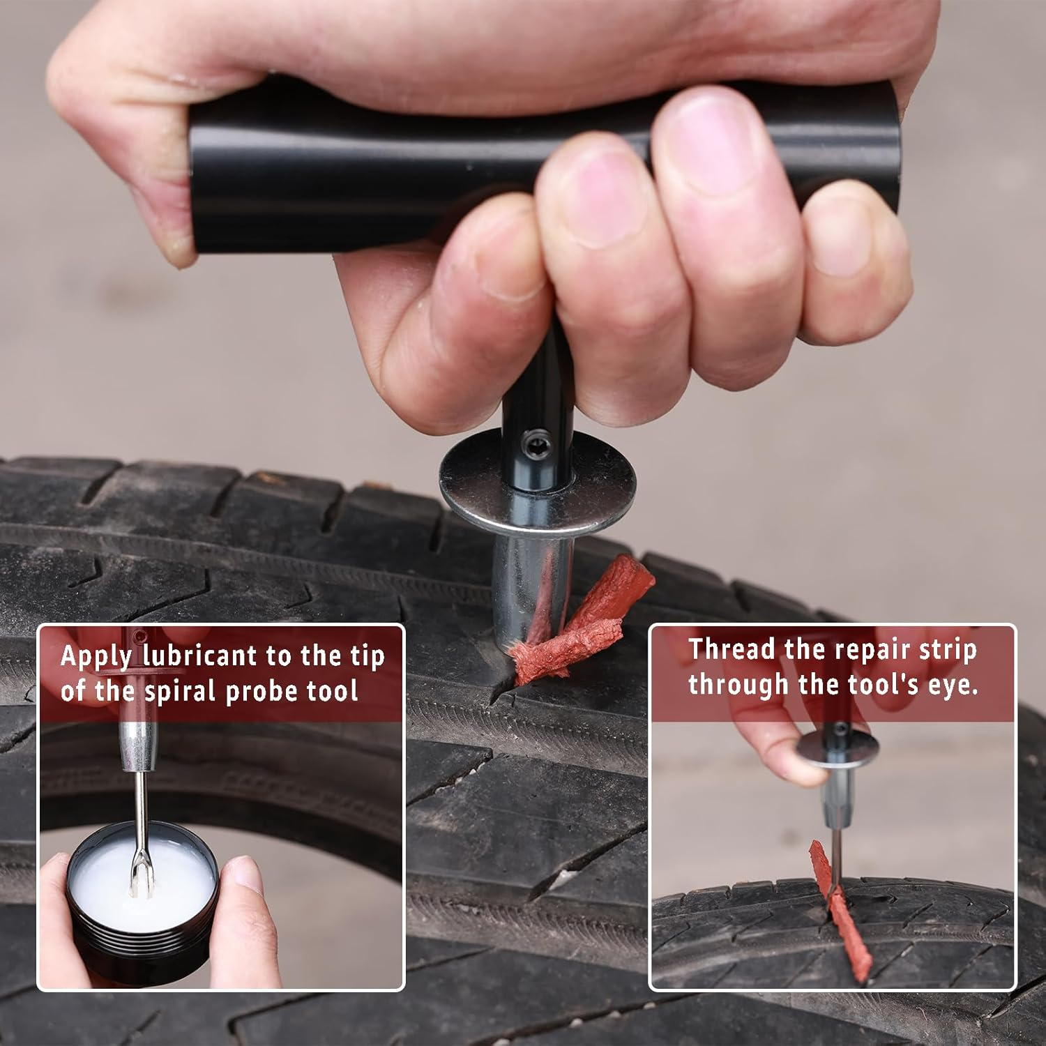 ITEQ Flat Tire Repair Kit with Plugs, Heavy Duty 31 Pcs Tire Repair Tool Set for Car, Truck, RV, Jeep, ATV, Motorcycle, Tractor, Trailer Flat Tire Puncture Repair image number 3