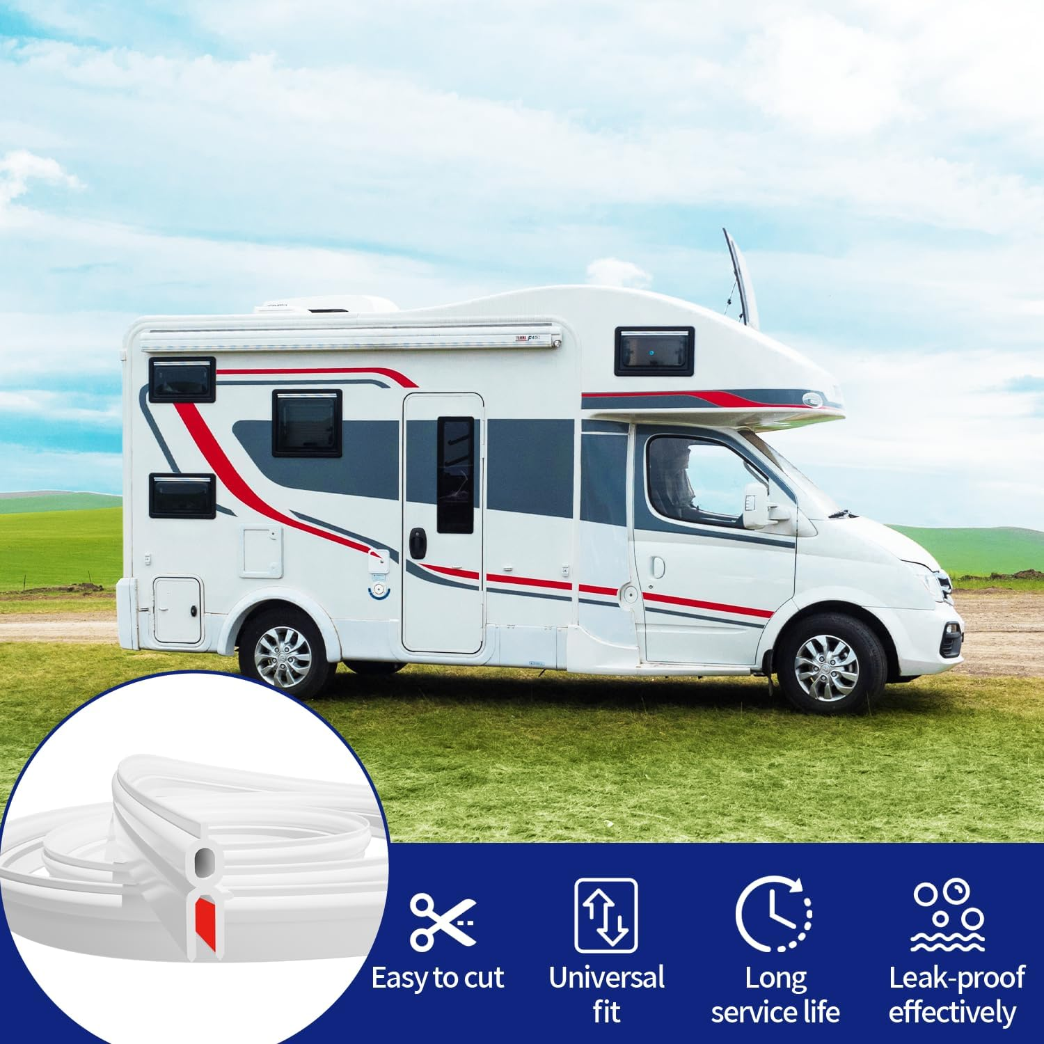 RV Roof Vent Seal RV Seal Replacement for Roof Vents Roof Vent Lid Replacement Gasket (59 Inch)