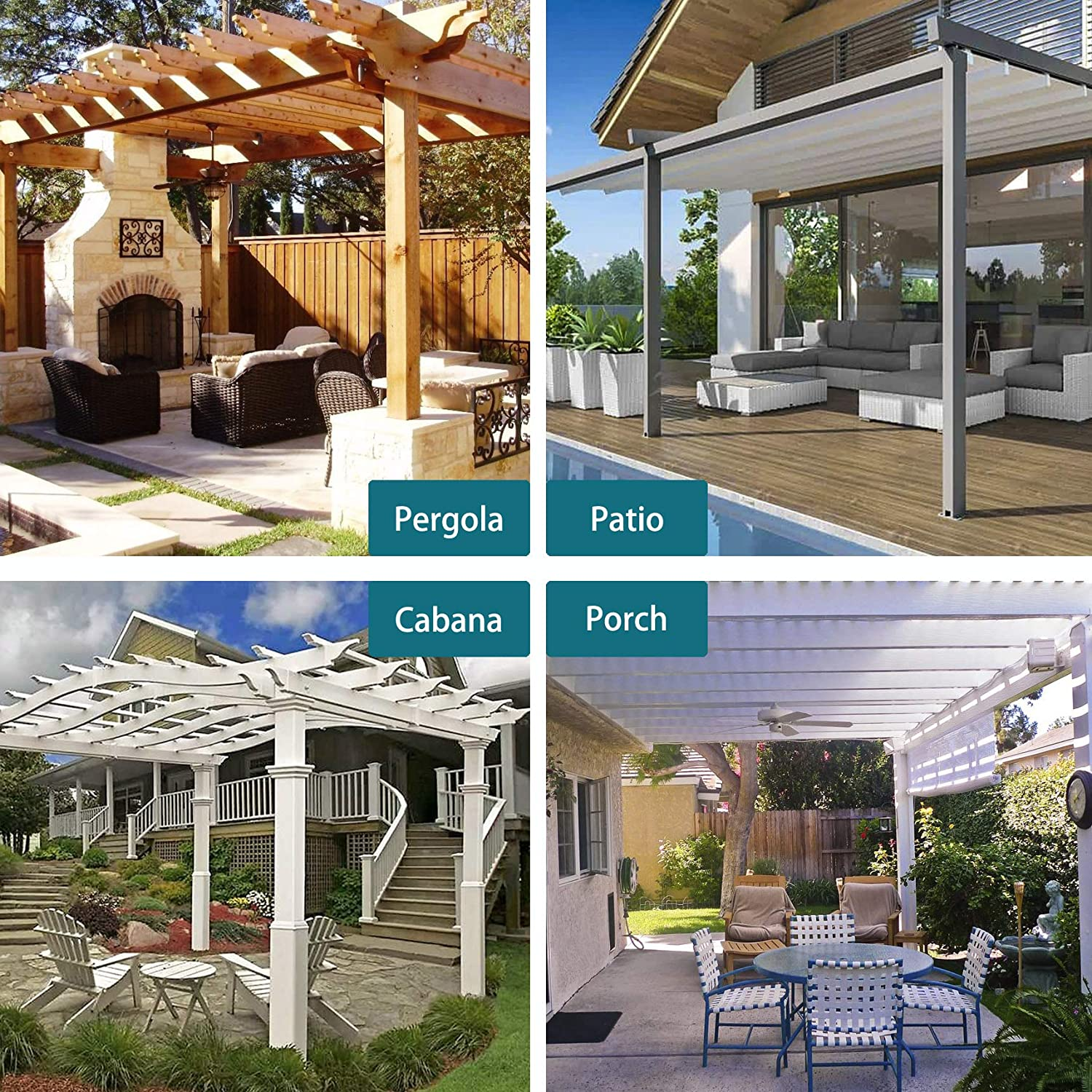 BONZER Sheer Outdoor Curtains for Patio Waterproof - 2 Panels Grommet Indoor Voile Sheer Curtains for Living Room, Bedroom, Porch, Pergola, Cabana, 54 X 84 Inch, Beige