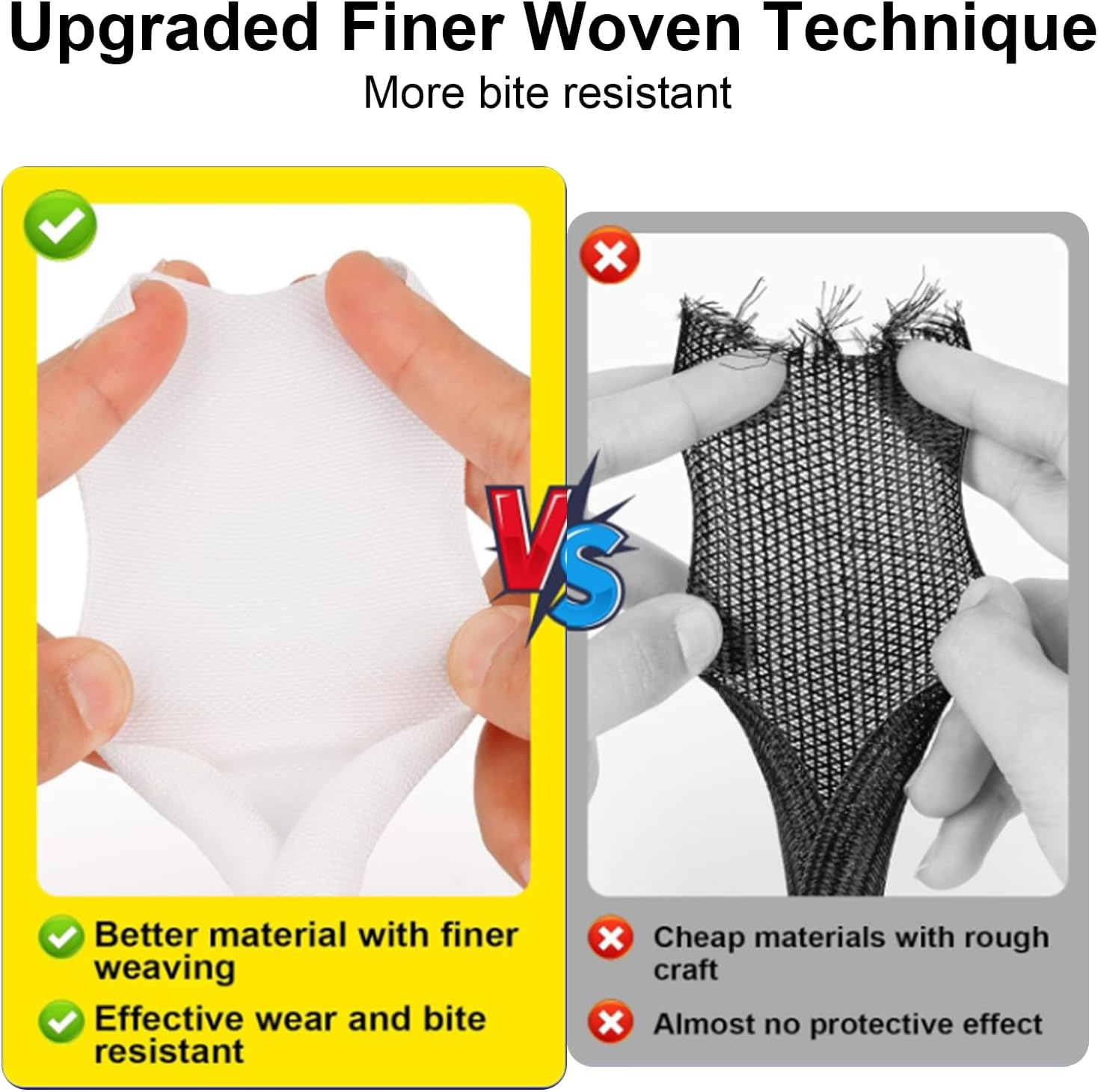 Pet Cord Protector, 6.6Ft (2M) - 1/2 Inch Expandable Braided Cable Sleeve, Chew Resistant Cord Cover for Dogs & Cats, Flexible Wire Loom for Home, Office, USB, Power & Audio Cables (White) image number 2