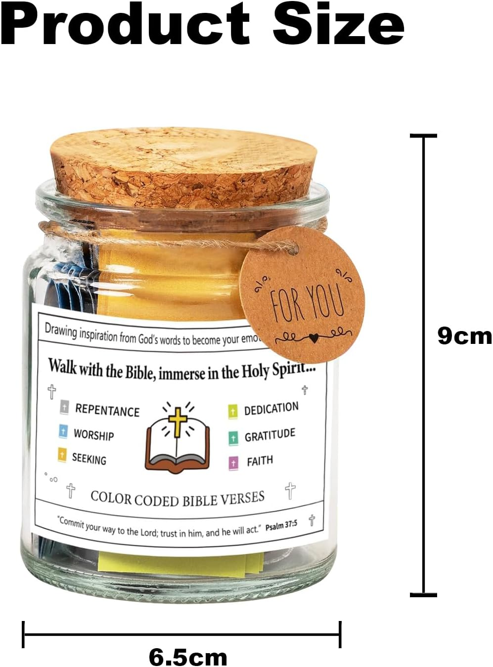 Bible Verse Jar,Bible Verses for Emotions and Feelings, Daily Scripture Prayer Hope Jar, Faith Based Gifts, Religious Graduation Gift,Blessings Jar,Religious Gifts for Men Women image number 5
