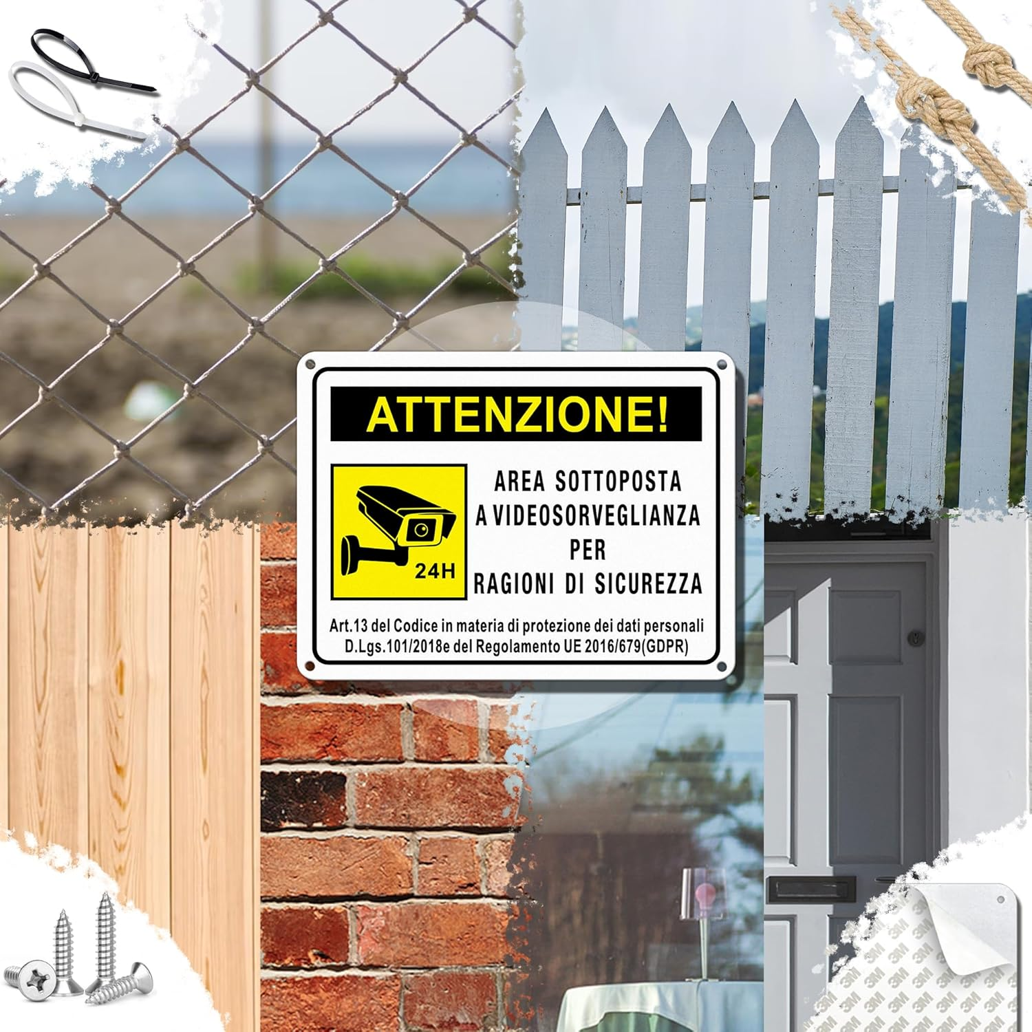 TAKULA 2 X 20M X 15M CCTV Signs for Security 24 Hour CCTV Signs GDPR Compliant image number 6