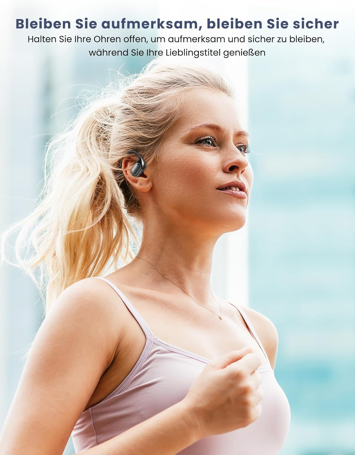 ZRUHIG Open Ear Bluetooth Headphones, 70 Hours Playback, Lightweight and Comfortable, Charging Case, Clear Calls, Secure Fit, Waterproof for Running and Workout image number 4