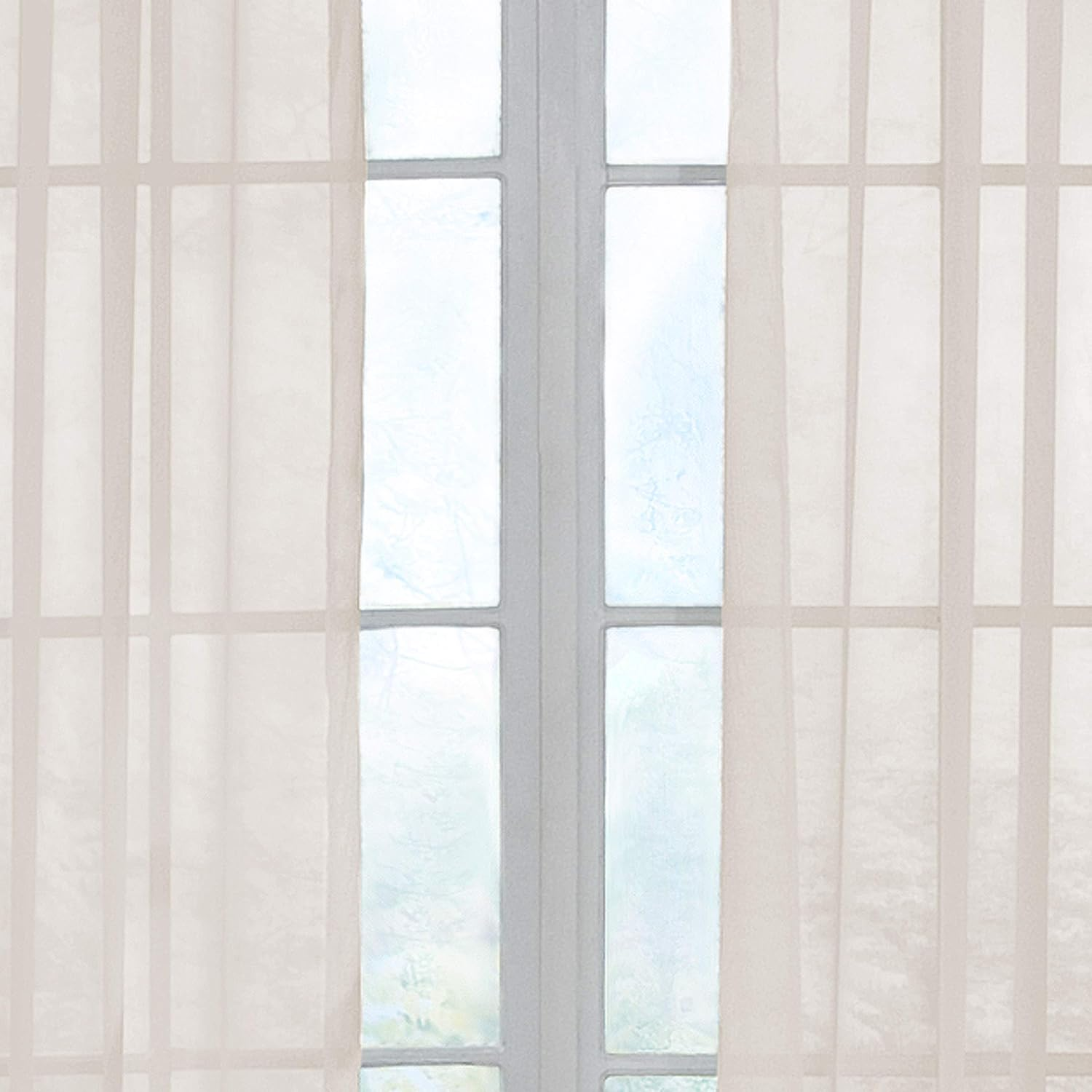 Curtain Fresh Arm & Hammer Odor Neutralizing Sheer Voile Grommet Window Curtain for Bedroom or Living Room (1 Panel), 59 in X 84 In, Ivory