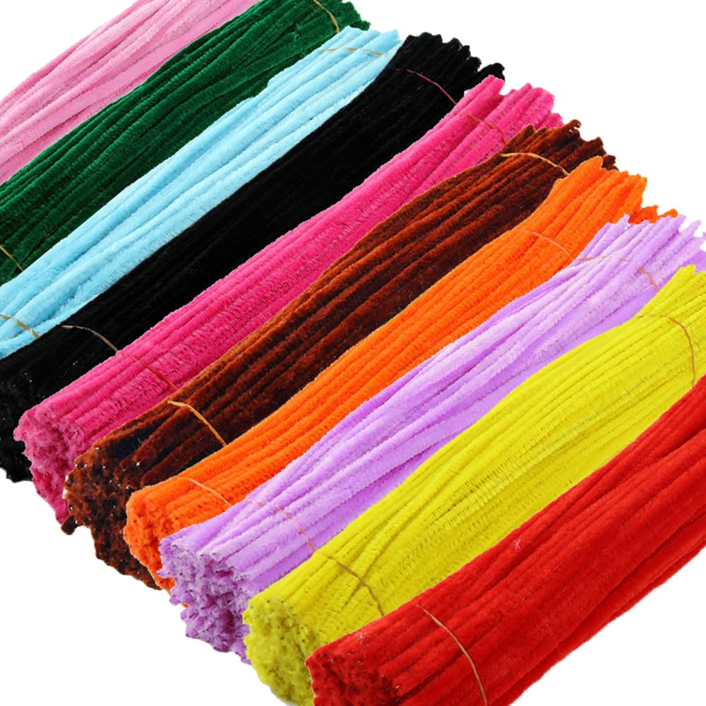 1000Pcs Pipe Cleaners, Betterjonny 10 Assorted Colors Pipe Cleaners for Crafts 12In Long Pipe Cleaners Colored Art and Craft Supplies for DIY Art Creative Crafts Decorations (10 Colors) image number 6