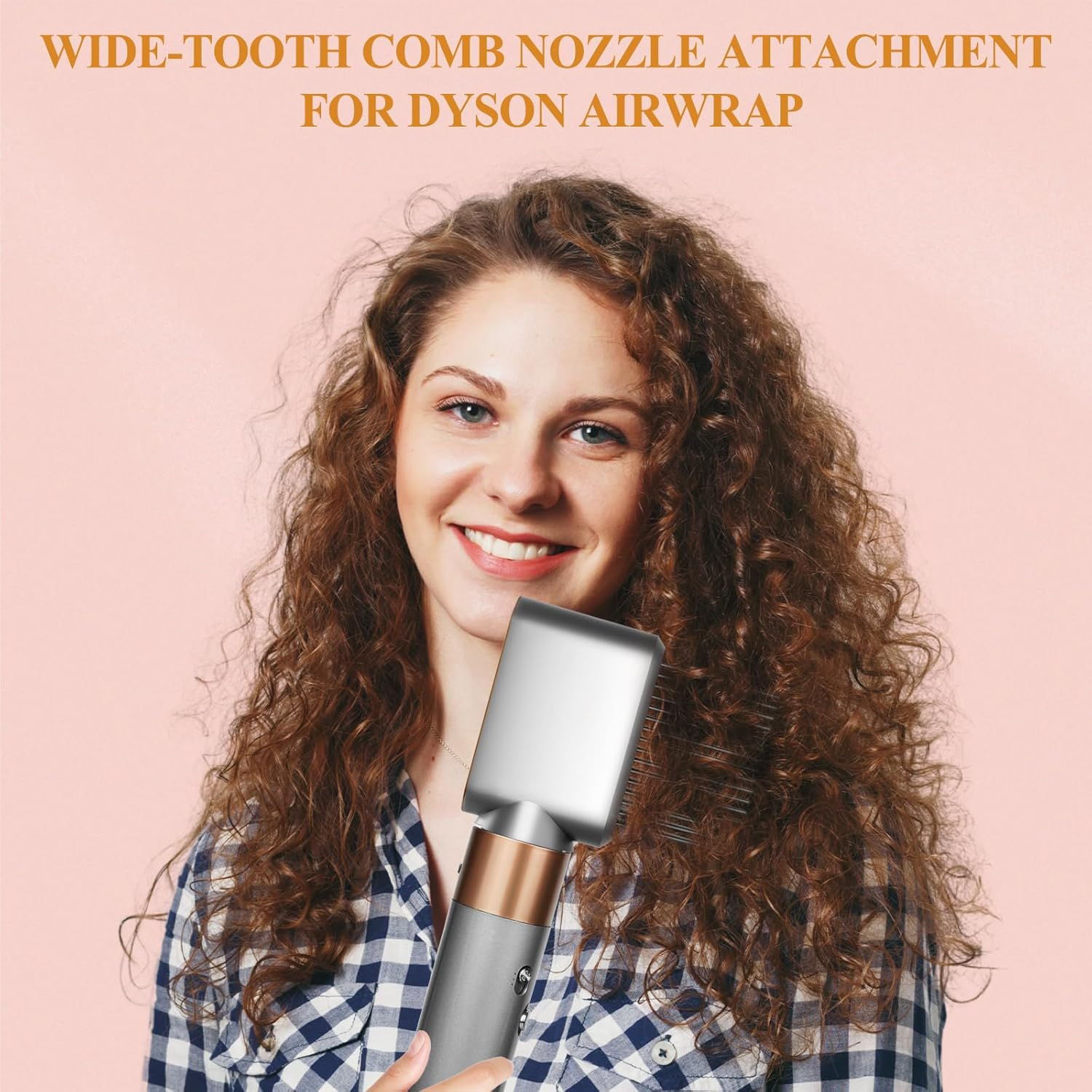 YTCHYYSK Wide-Tooth Comb Pre-Styling Dryer Nozzle Attachment Replacement Compatible with Dyson Airwrap, Part No.971894-04, Nickel/Copper image number 1