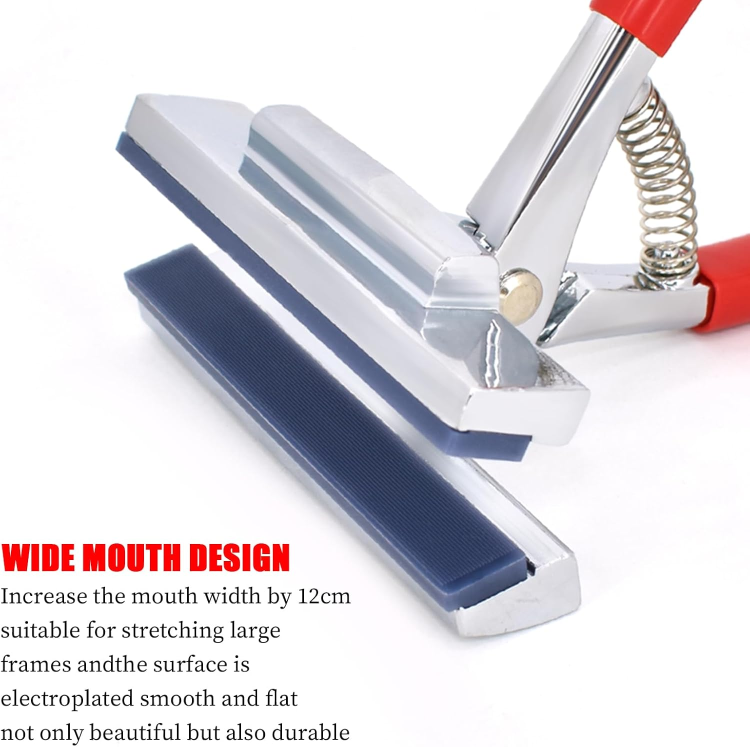 Heavy Duty Canvas Pliers and Staple Remover Set, Stainless Steel Anti-Corrosion Canvas Stretching Pliers Stretcher with Spring Return Handle 4-3/4" Wide Grip for Canvas Stretching Bars Oil Painting image number 2