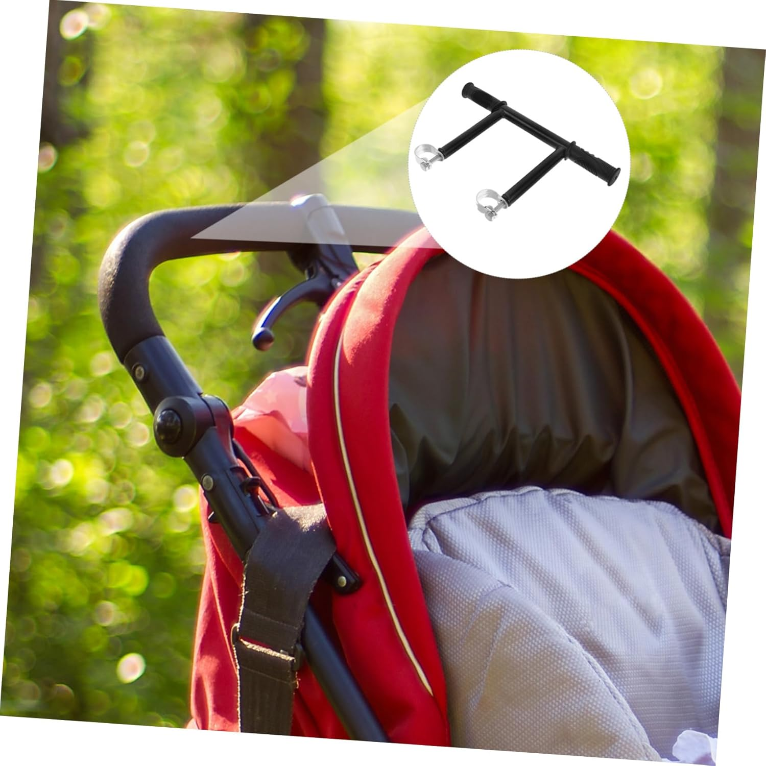 Stroller Handle Extender and Pushchair Handlebar Extension 28Mm Clip Raised Armrest Compatible with Baby Carriage Accessories for Boys and Girls&rsquo; Outdoor Walks image number 3